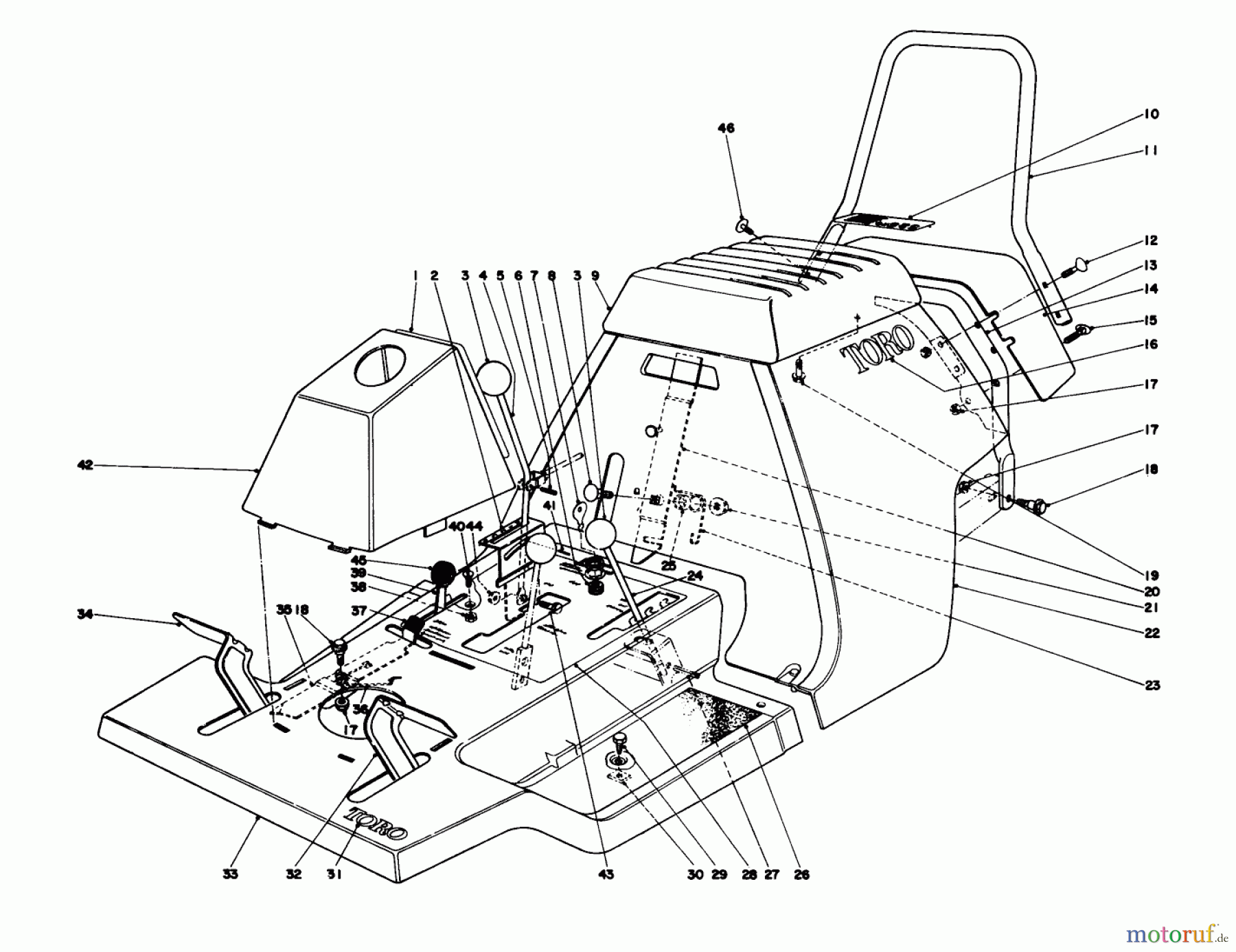 Toro Neu Mowers, Rear-Engine Rider 56020 - Toro 25