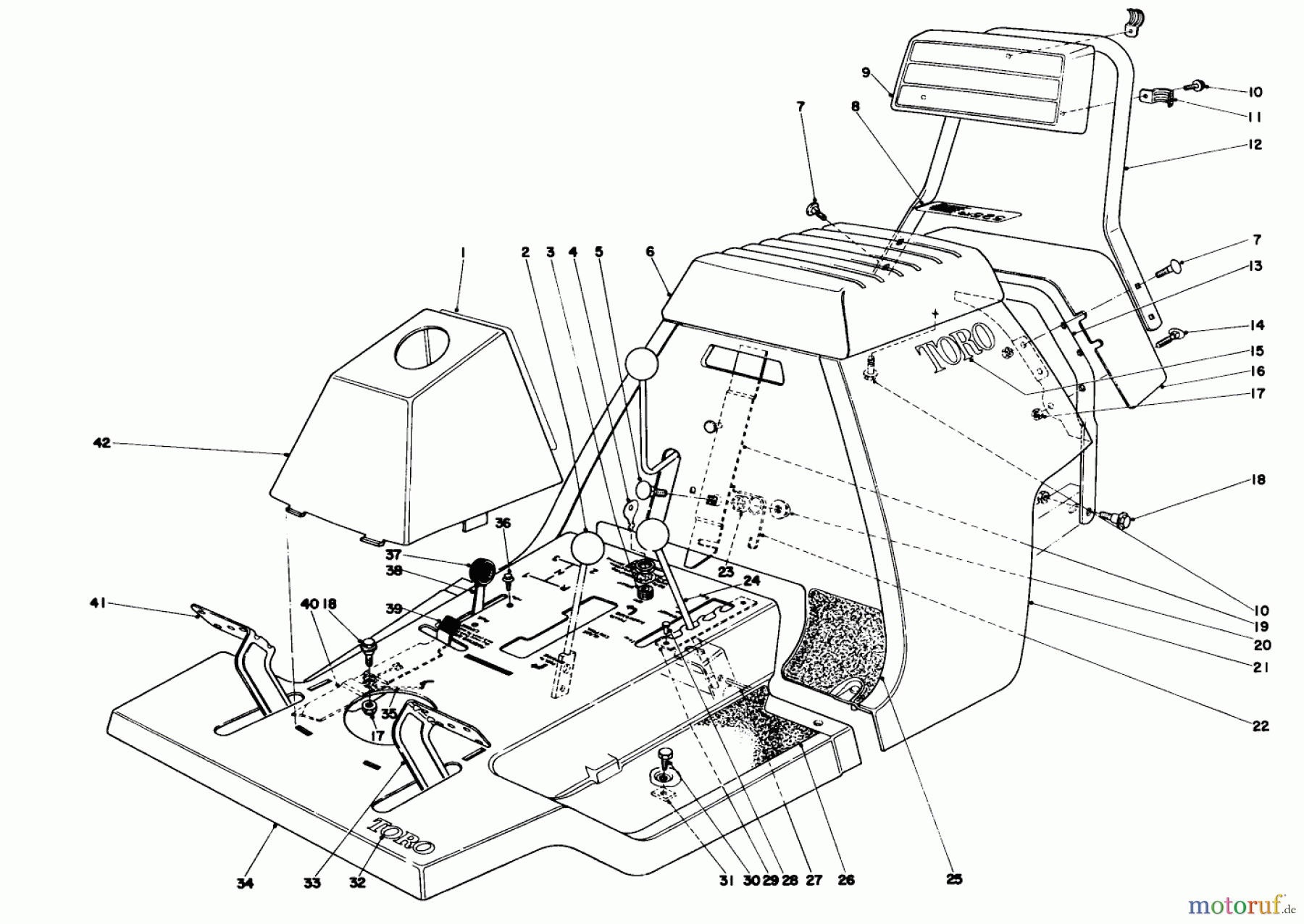 Toro Neu Mowers, Rear-Engine Rider 56022 - Toro 25