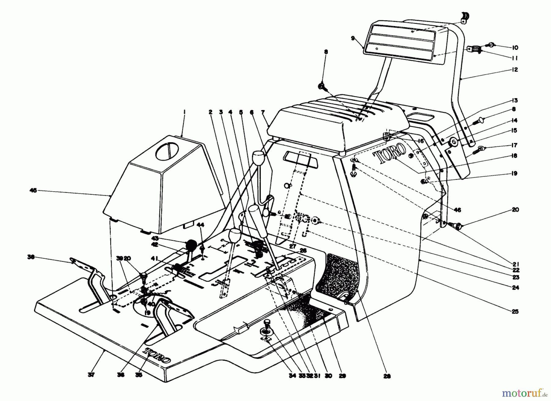 Toro Neu Mowers, Rear-Engine Rider 56027 - Toro 25