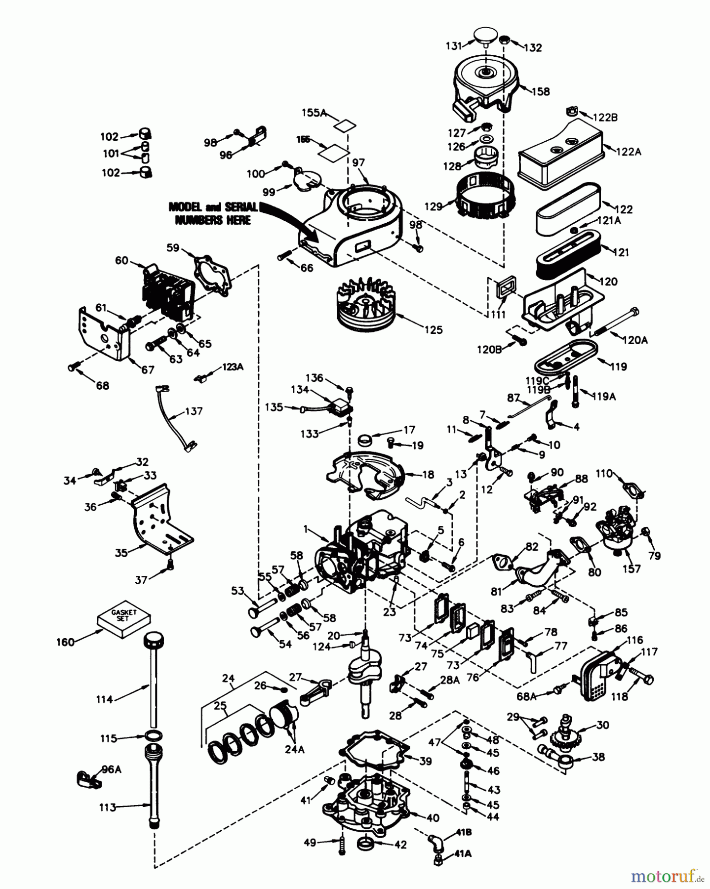 Toro Neu Mowers, Rear-Engine Rider 56127 (7-25) - Toro 7-25 Rear Engine Rider, 1989 (9000001-9999999) ENGINE TECUMSEH MODEL NO. TVXL195-150217 (MODEL 56123)