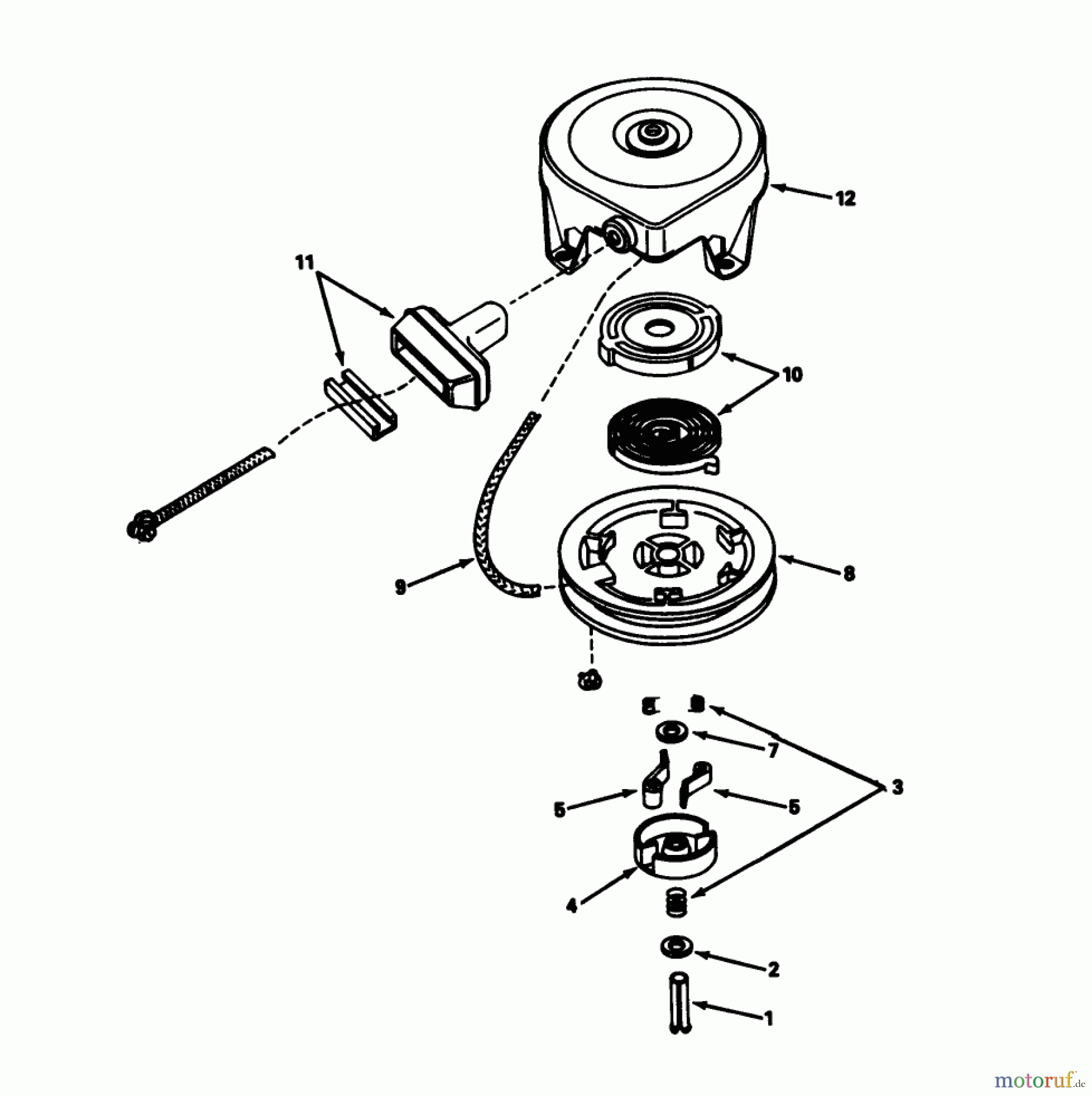 Toro Neu Mowers, Rear-Engine Rider 56123 (8-25) - Toro 8-25 Rear Engine Rider, 1990 (0000001-0999999) REWIND STARTER 590633 (MODEL 56123)