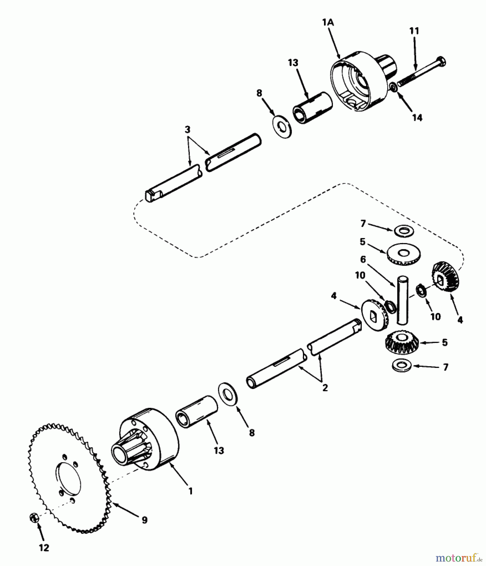 Toro Neu Mowers, Rear-Engine Rider 56125 (7-25) - Toro 7-25 Rear Engine Rider, 1983 (3000001-3999999) DIFFERENTIAL ASSEMBLY NO. 44-7300