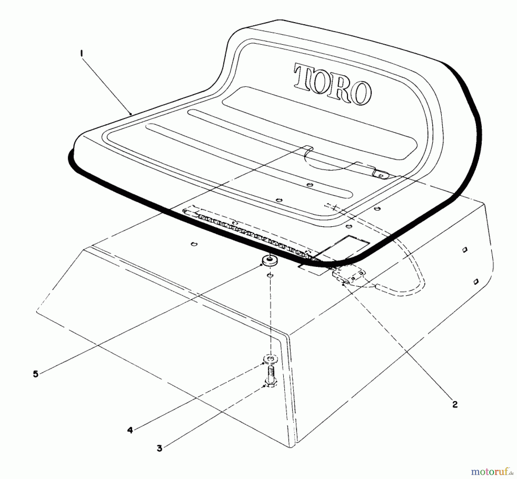 Toro Neu Mowers, Rear-Engine Rider 56125 (7-25) - Toro 7-25 Rear Engine Rider, 1983 (3000001-3999999) SEAT ASSEMBLY