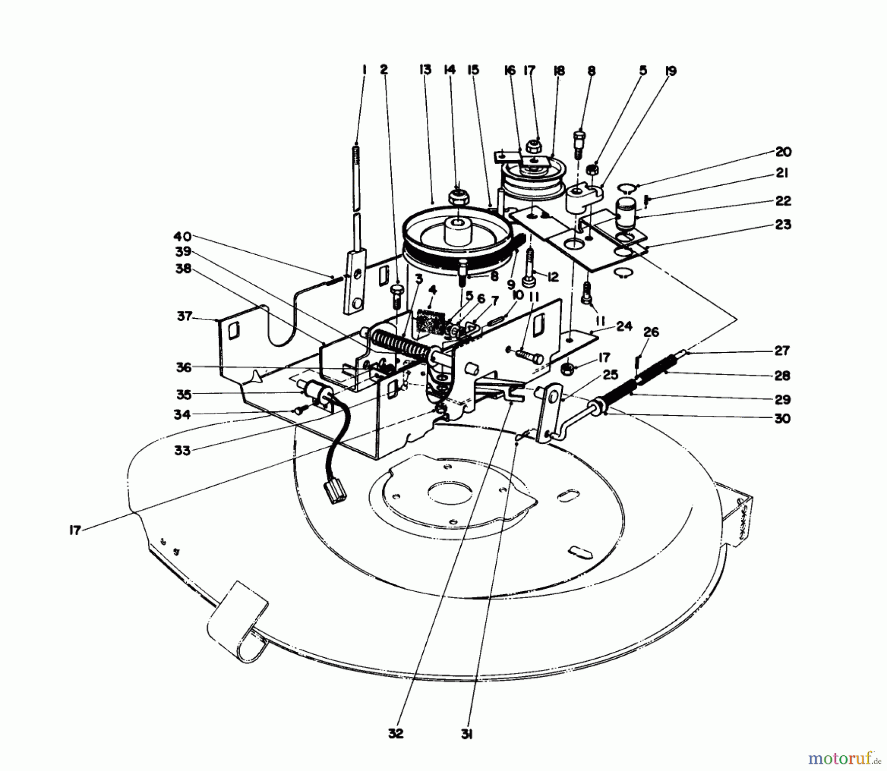 Toro Neu Mowers, Rear-Engine Rider 56125 (7-25) - Toro 7-25 Rear Engine Rider, 1987 (7000001-7999999) BLADE DRIVE ASSEMBLY