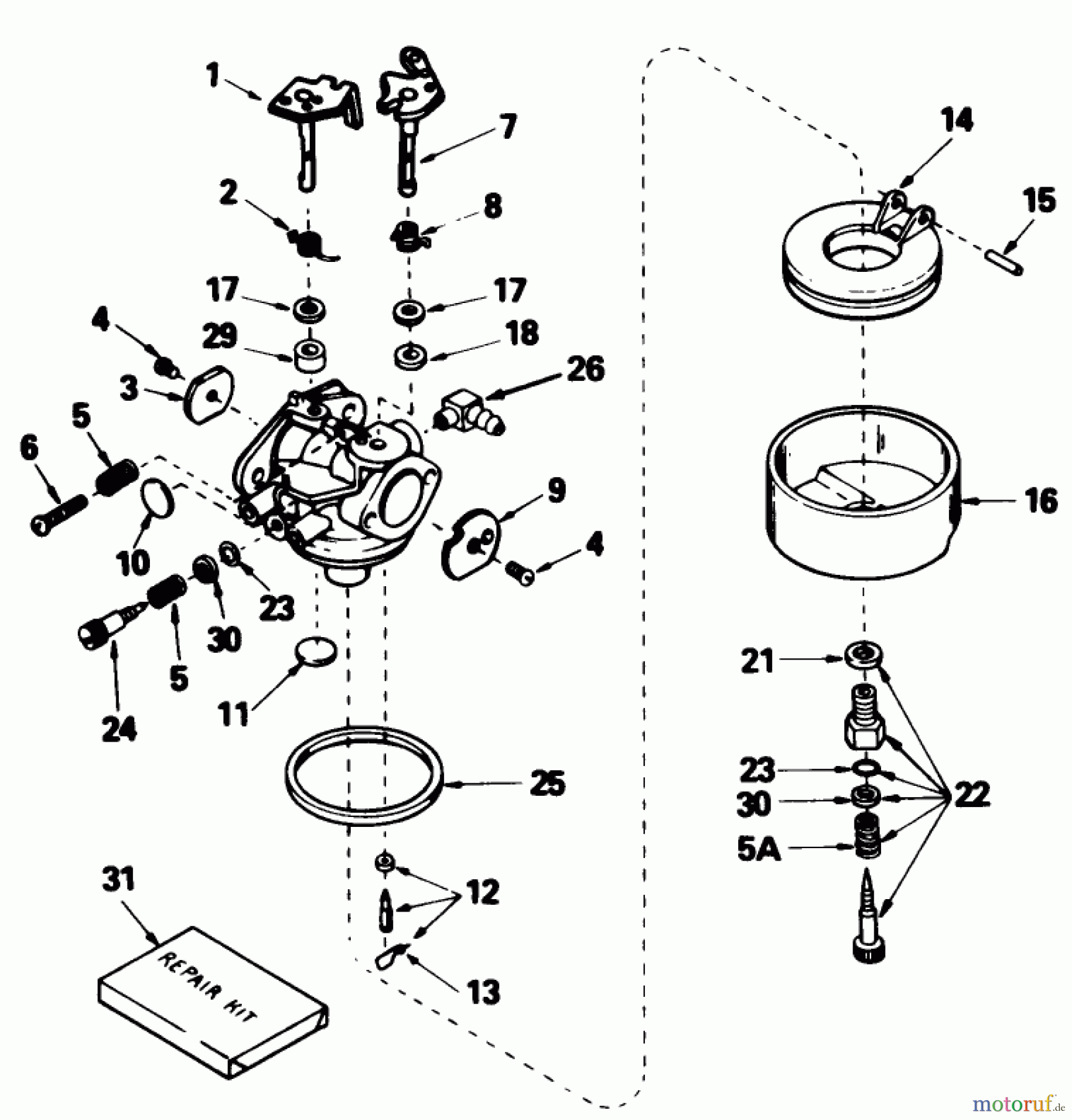 Toro Neu Mowers, Rear-Engine Rider 56128 (8-25) - Toro 8-25 Rear Engine Rider, 1990 (0000001-0999999) CARBURETOR NO. 632238