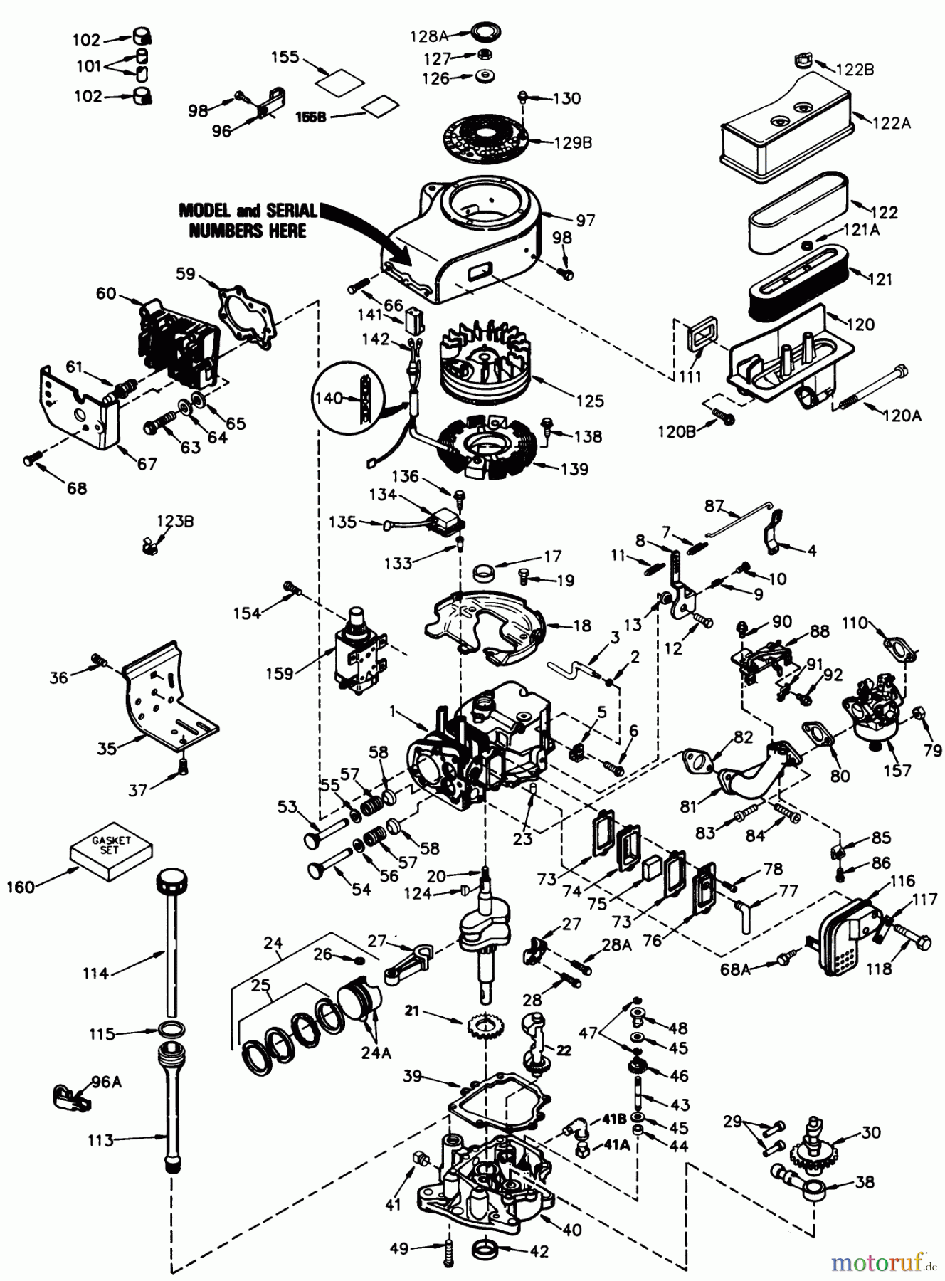 Toro Neu Mowers, Rear-Engine Rider 56128 (8-25) - Toro 8-25 Rear Engine Rider, 1990 (0000001-0999999) ENGINE MODEL NO. TVXL195-150229