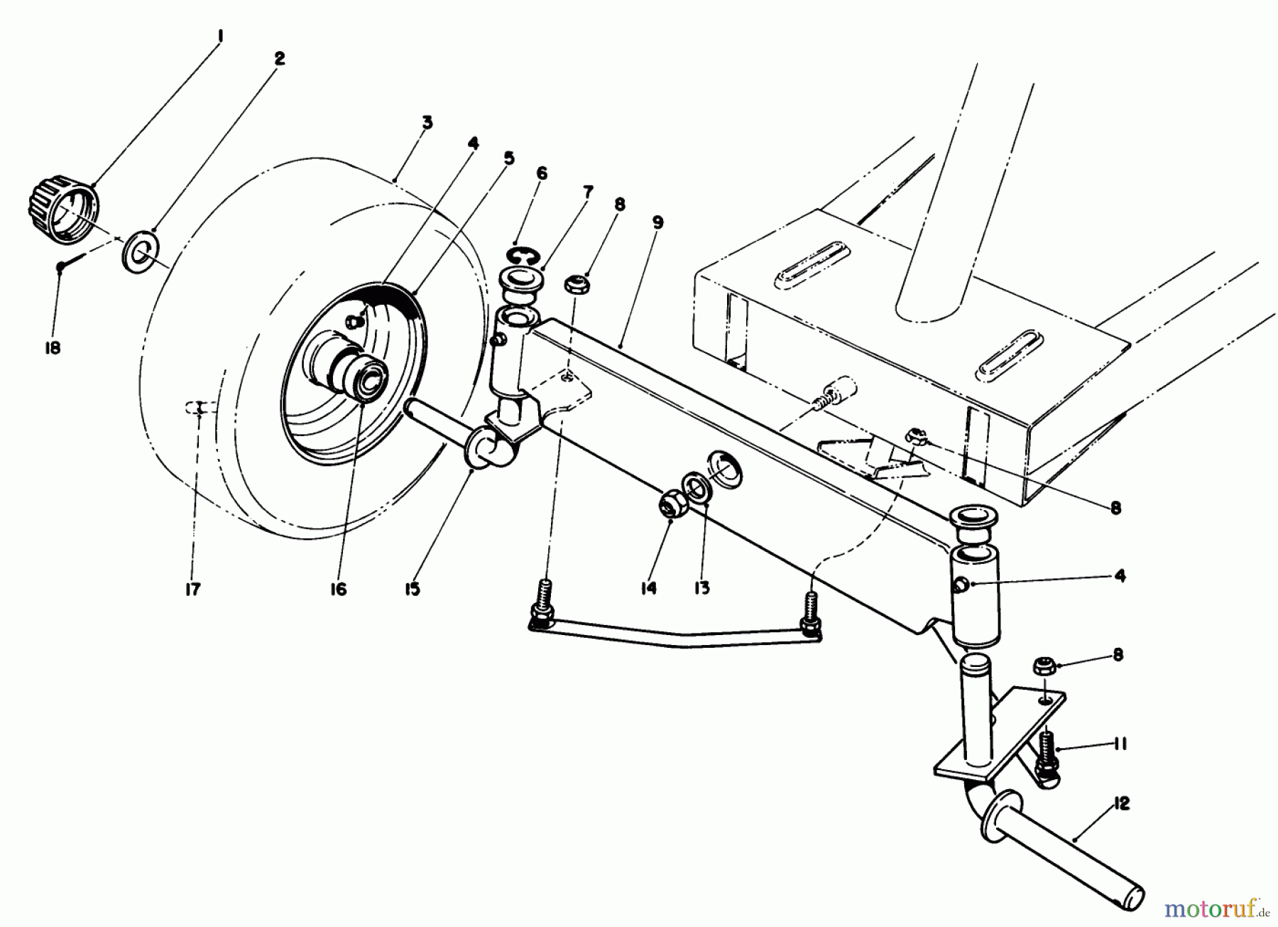 Toro Neu Mowers, Rear-Engine Rider 56128 (8-25) - Toro 8-25 Rear Engine Rider, 1989 (9000001-9999999) FRONT AXLE ASSEMBLY