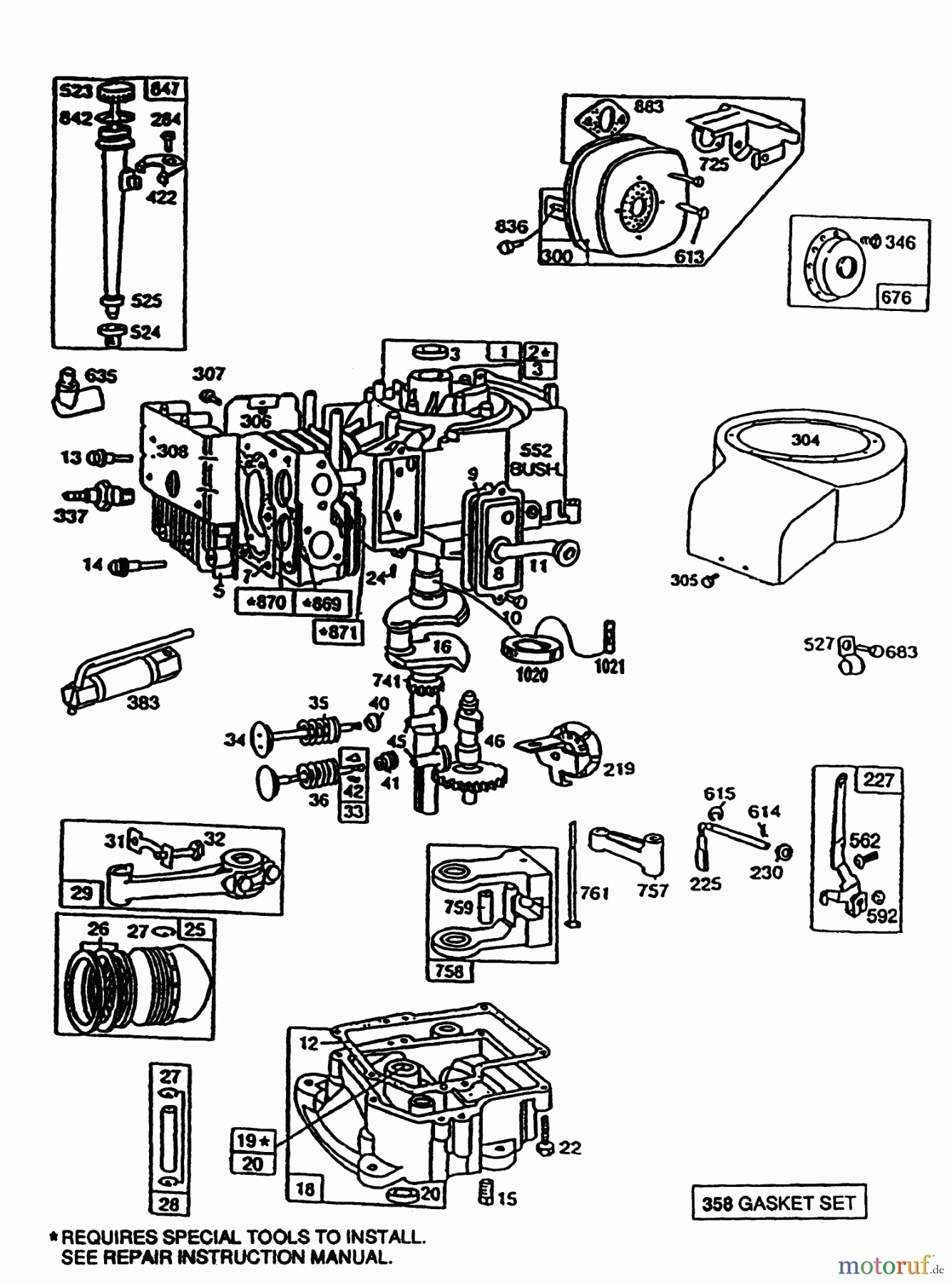 Toro Neu Mowers, Rear-Engine Rider 56132 (8-25) - Toro 8-25 Recycler Rider, 1992 (2000001-2999999) BRIGGS & STRATTON MODEL NO. 191707-0121-01 #1