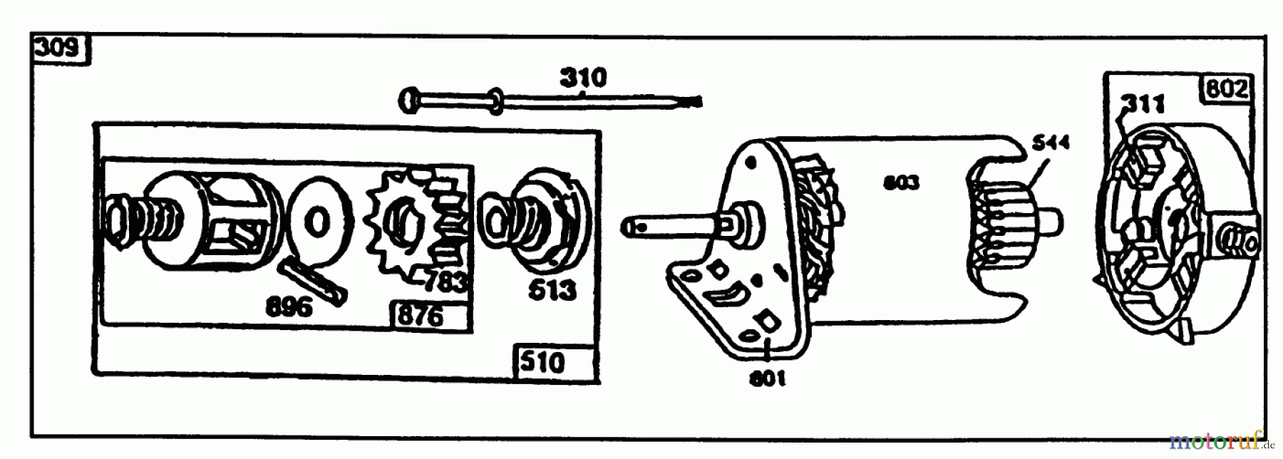 Toro Neu Mowers, Rear-Engine Rider 56132 (8-25) - Toro 8-25 Recycler Rider, 1992 (2000001-2999999) STARTER-BRIGGS & STRATTON NO. 191707-0121-01