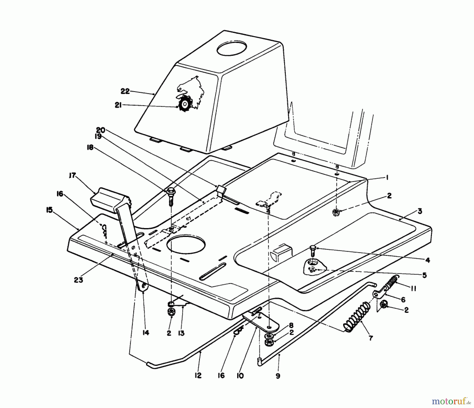 Toro Neu Mowers, Rear-Engine Rider 56132 (825) - Toro 825 Recycler Rider, 1991 (1000001-1999999) FRONT BODY ASSEMBLY