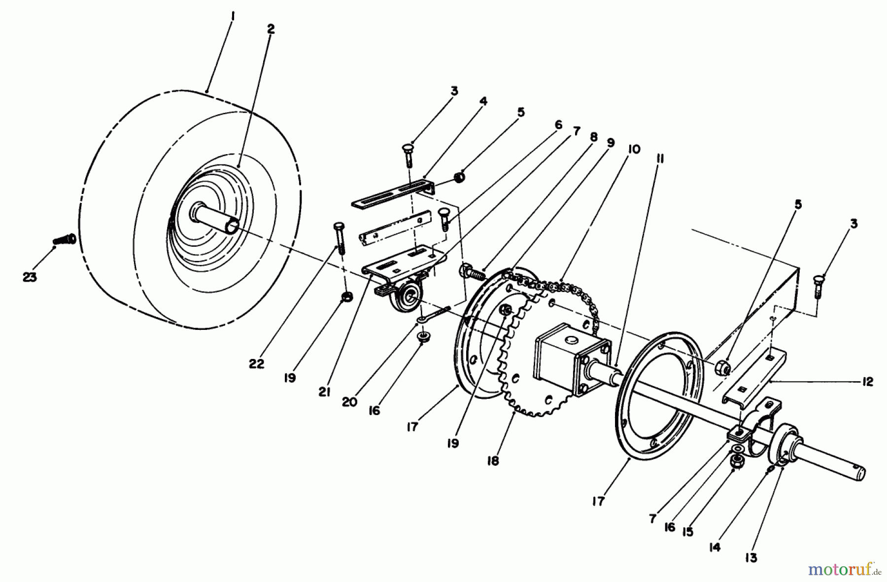Toro Neu Mowers, Rear-Engine Rider 56133 (8-25) - Toro 8-25 Rear Engine Rider, 1991 (1000001-1999999) REAR AXLE ASSEMBLY
