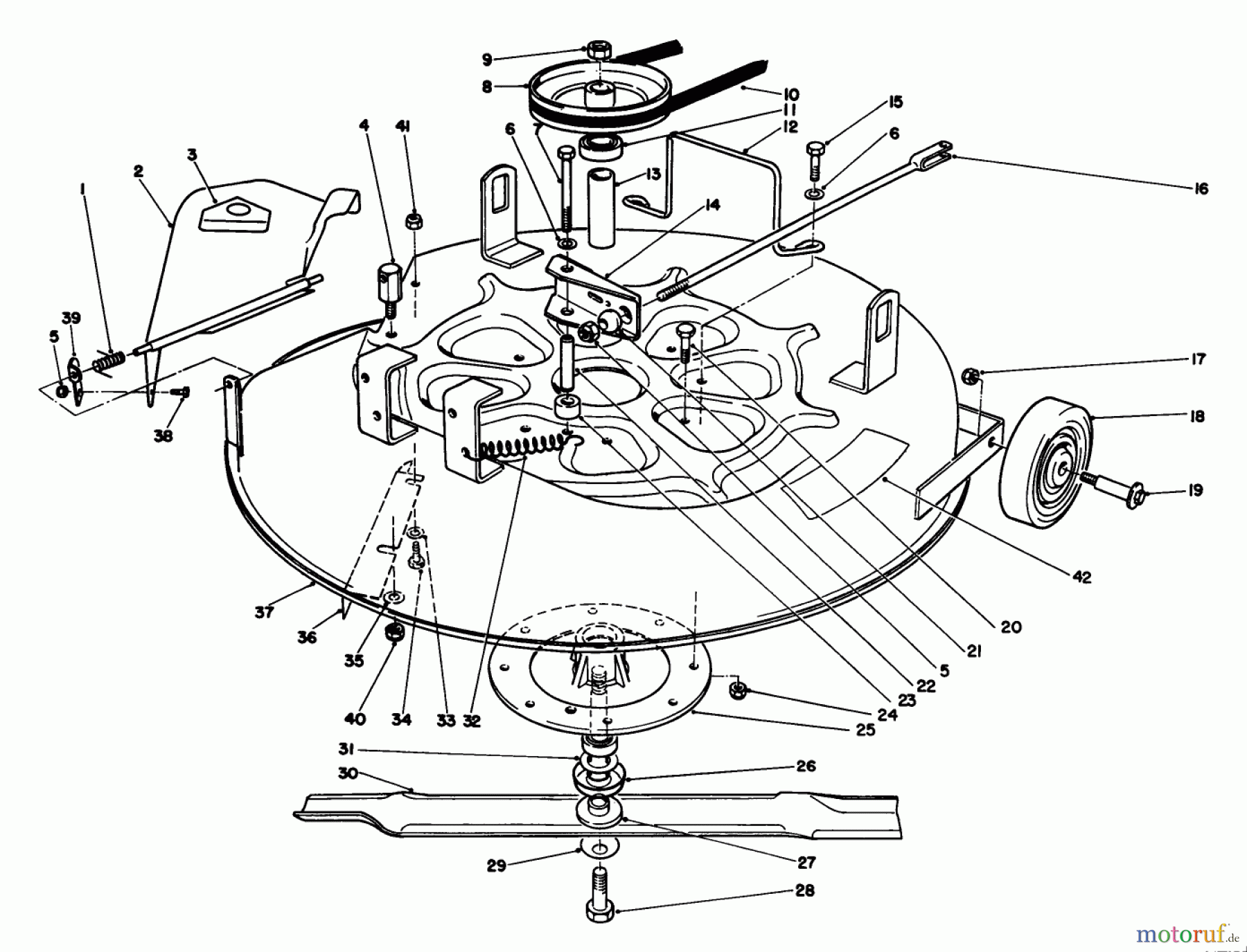 Toro Neu Mowers, Rear-Engine Rider 56133 (8-25) - Toro 8-25 Rear Engine Rider, 1992 (2000001-2999999) CUTTING UNIT ASSEMBLY