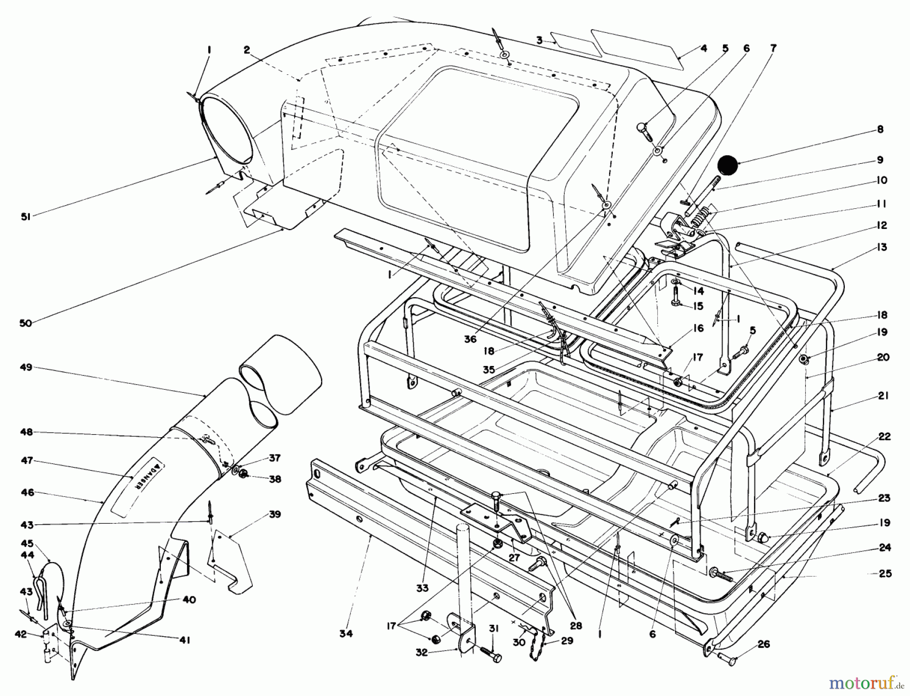 Toro Neu Mowers, Rear-Engine Rider 56138 (8-32) - Toro 8-32 Rear Engine Rider, 1983 (3000001-3999999) EASY FILL GRASS CATCHER MODEL 59120 (OPTIONAL)