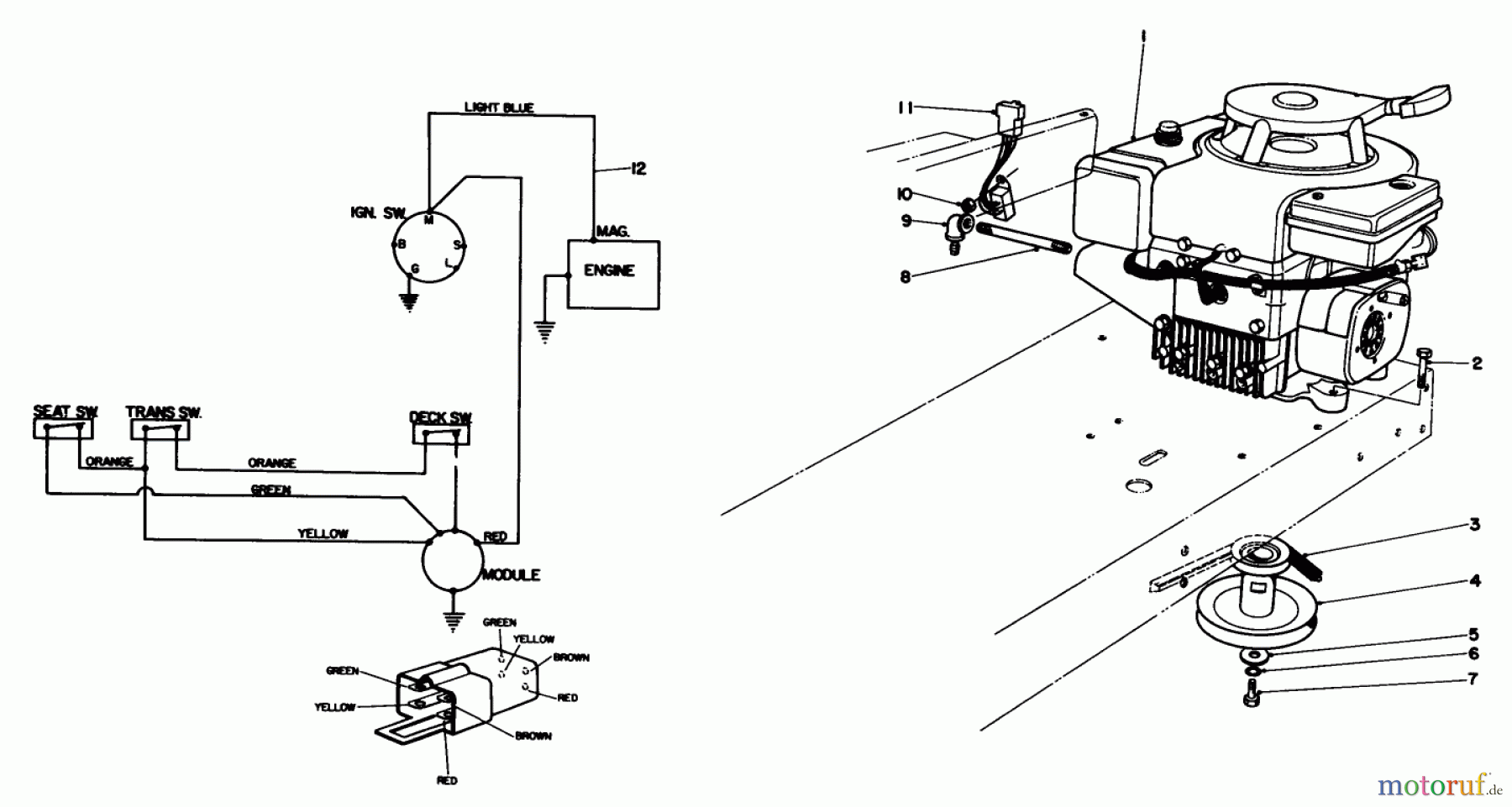  Toro Neu Mowers, Rear-Engine Rider 56138 (8-32) - Toro 8-32 Rear Engine Rider, 1983 (3000001-3999999) ENGINE ASSEMBLY
