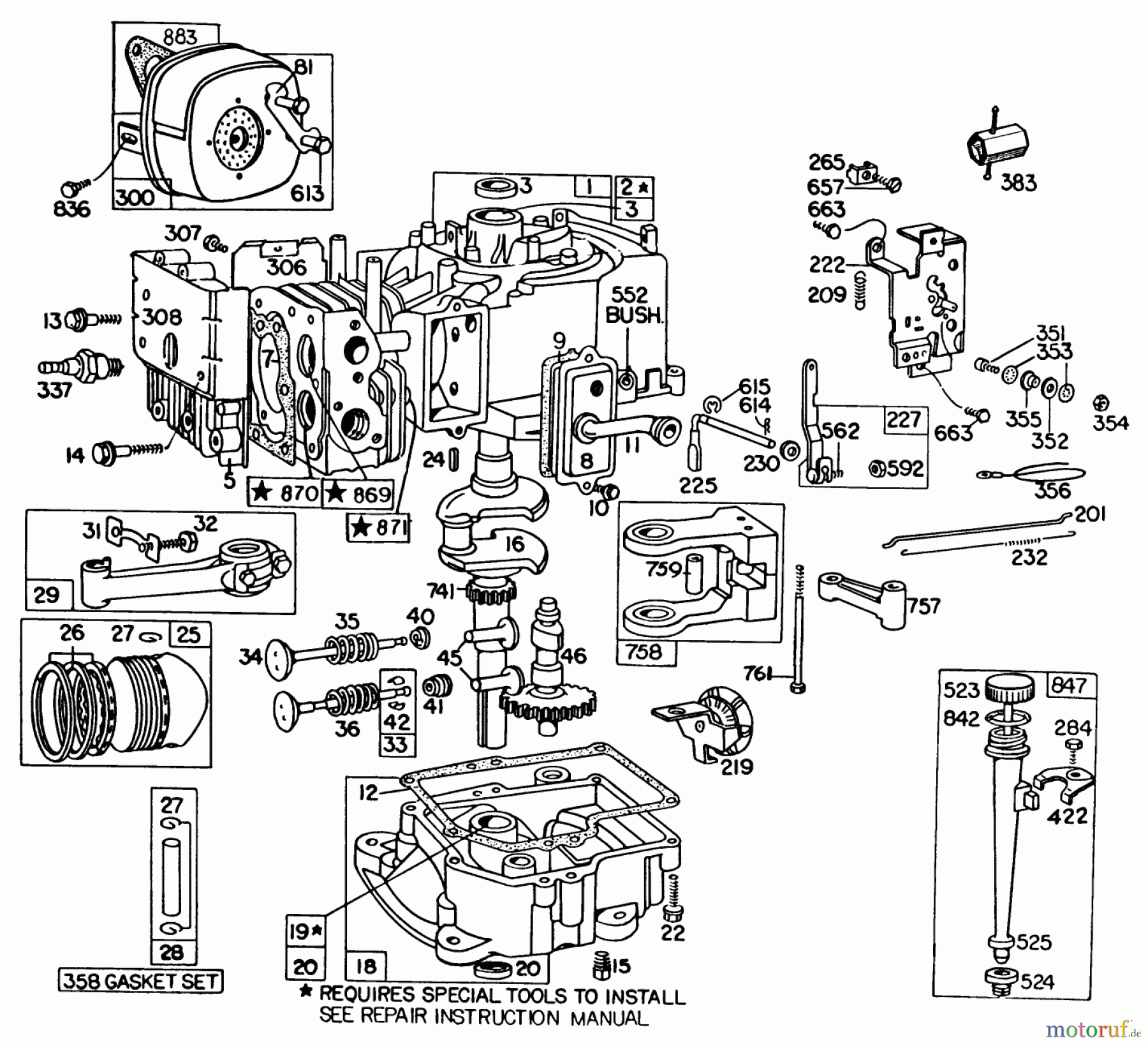 Toro Neu Mowers, Rear-Engine Rider 56138 (8-32) - Toro 8-32 Rear Engine Rider, 1983 (3000001-3999999) ENGINE BRIGGS & STRATTON MODEL NO. 191702-2133-01 #1