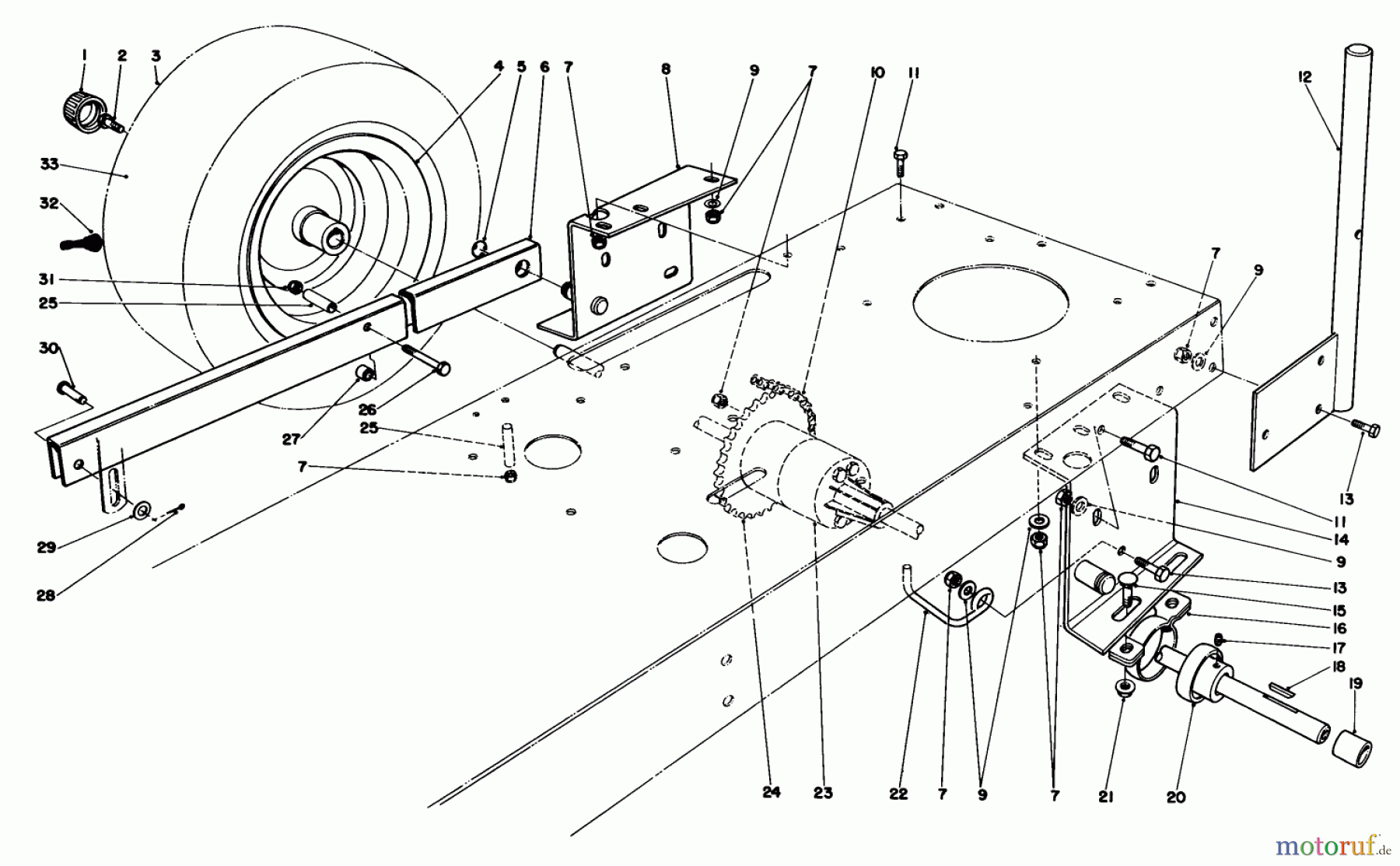 Toro Neu Mowers, Rear-Engine Rider 56138 (8-32) - Toro 8-32 Rear Engine Rider, 1983 (3000001-3999999) REAR AXLE ASSEMBLY