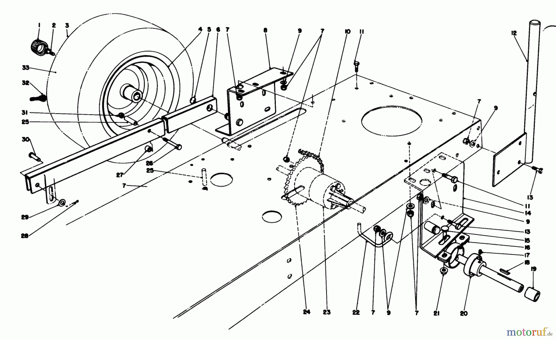  Toro Neu Mowers, Rear-Engine Rider 56138 (8-32) - Toro 8-32 Rear Engine Rider, 1984 (4000001-4999999) REAR AXLE ASSEMBLY