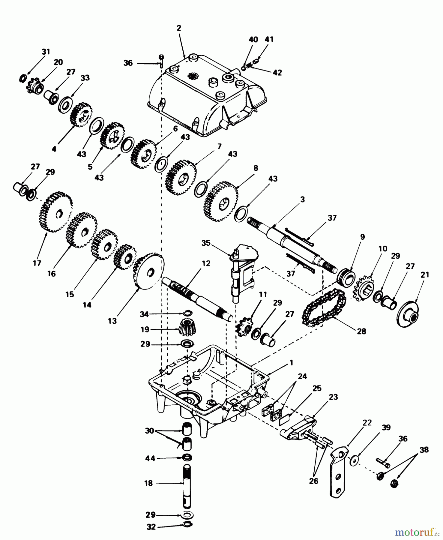  Toro Neu Mowers, Rear-Engine Rider 56138 (8-32) - Toro 8-32 Rear Engine Rider, 1985 (5000001-5999999) TRANSMISSION MODEL 770