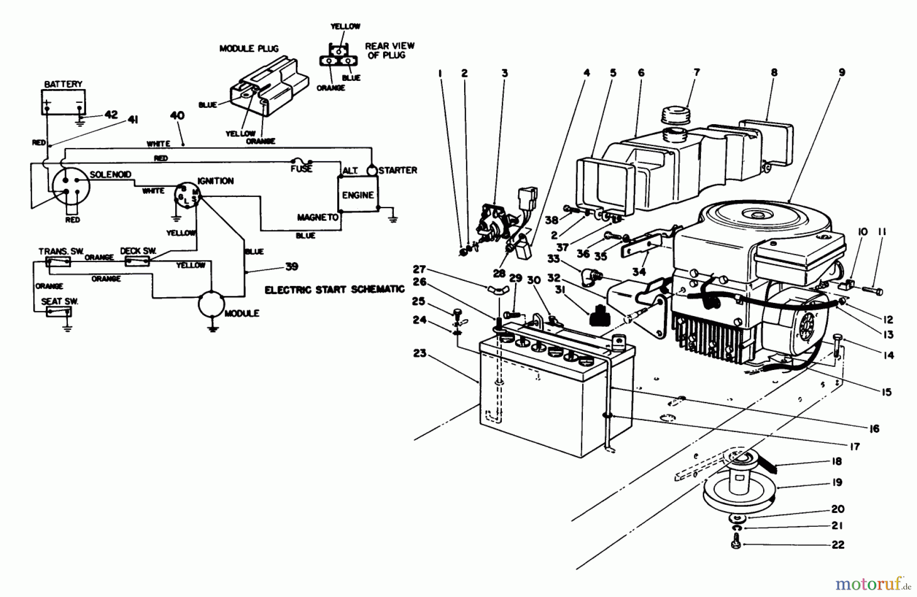 Toro Neu Mowers, Rear-Engine Rider 56145 (8-32) - Toro 8-32 Rear Engine Rider, 1986 (6000001-6999999) ENGINE ASSEMBLY (MODEL NO. 56145)