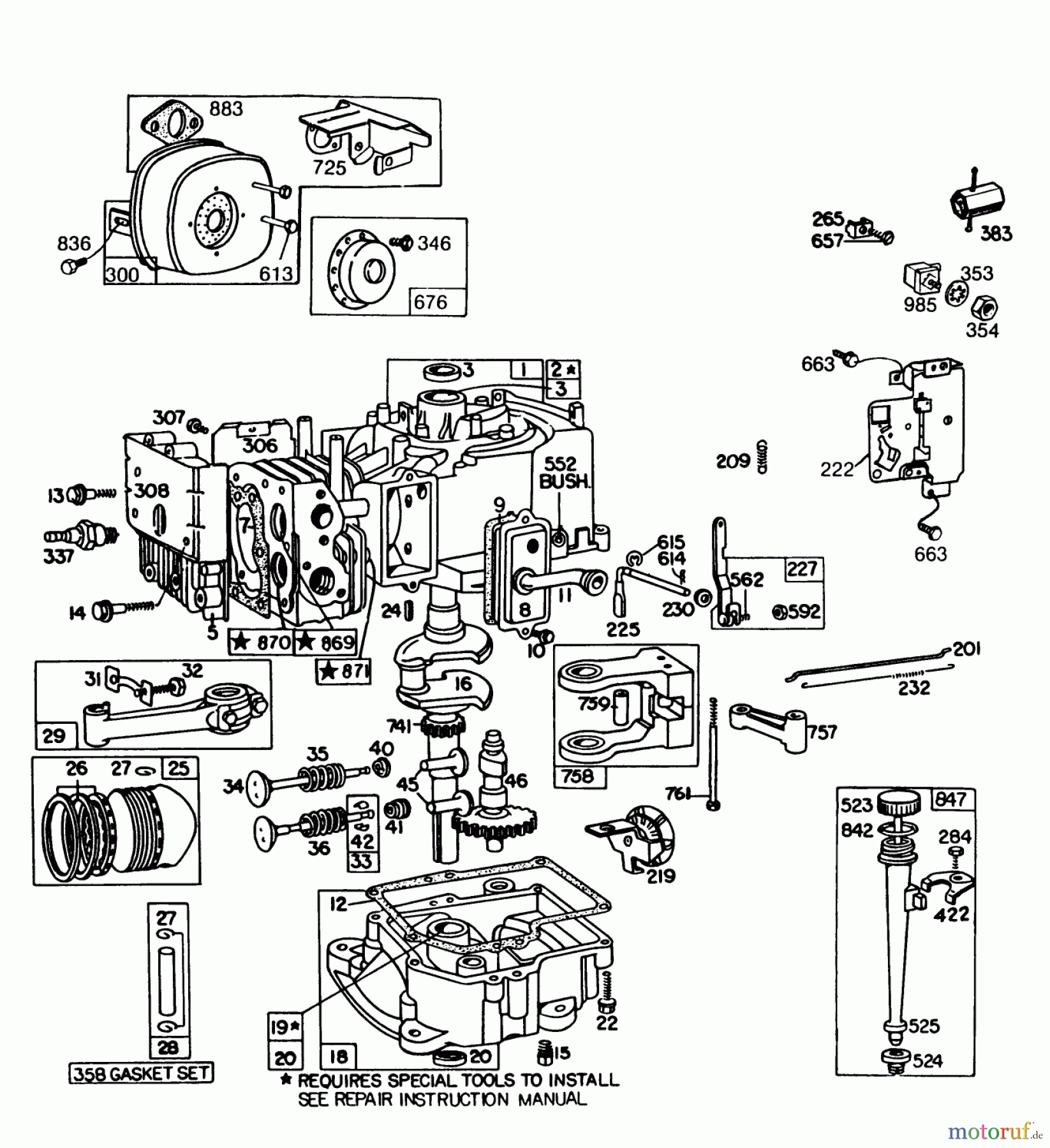 Toro Neu Mowers, Rear-Engine Rider 56145 (8-32) - Toro 8-32 Rear Engine Rider, 1986 (6000001-6999999) ENGINE BRIGGS & STRATTON MODEL NO. 191702-2160-01 8 H.P. REAR ENGINE RIDER RECOIL MODEL 56138 #2