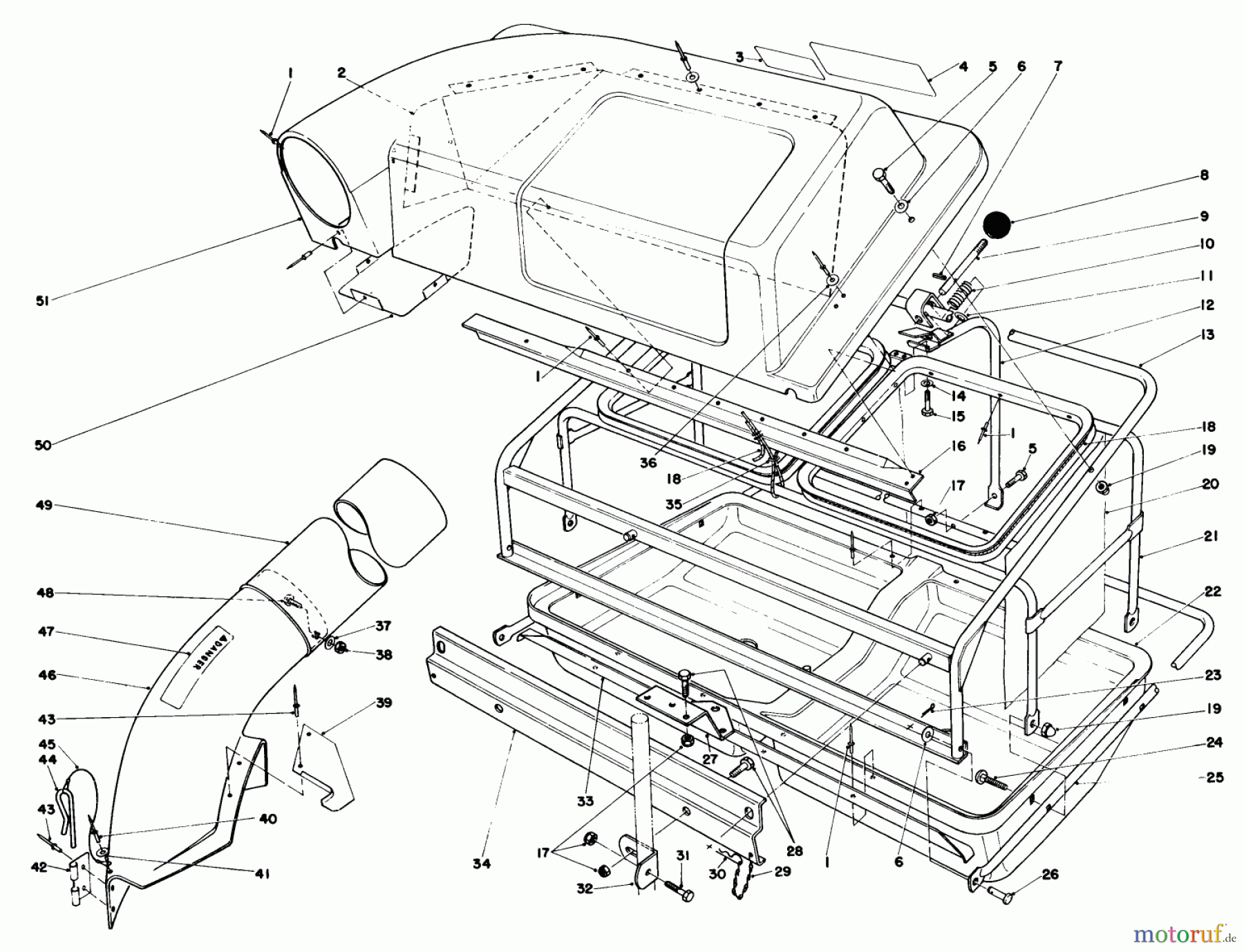 Toro Neu Mowers, Rear-Engine Rider 56145 (8-32) - Toro 8-32 Rear Engine Rider, 1983 (3000001-3999999) EASY FILL GRASS CATCHER MODEL 59120 (OPTIONAL)