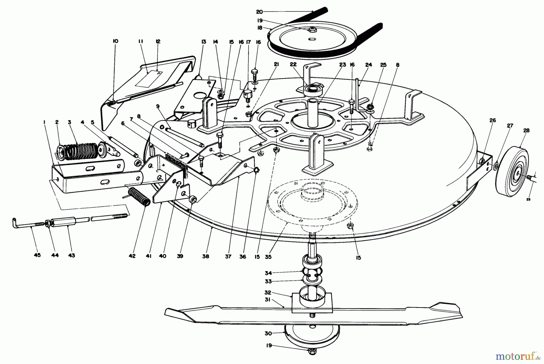 Toro Neu Mowers, Rear-Engine Rider 56145 (8-32) - Toro 8-32 Rear Engine Rider, 1983 (3000001-3999999) MOWER ASSEMBLY