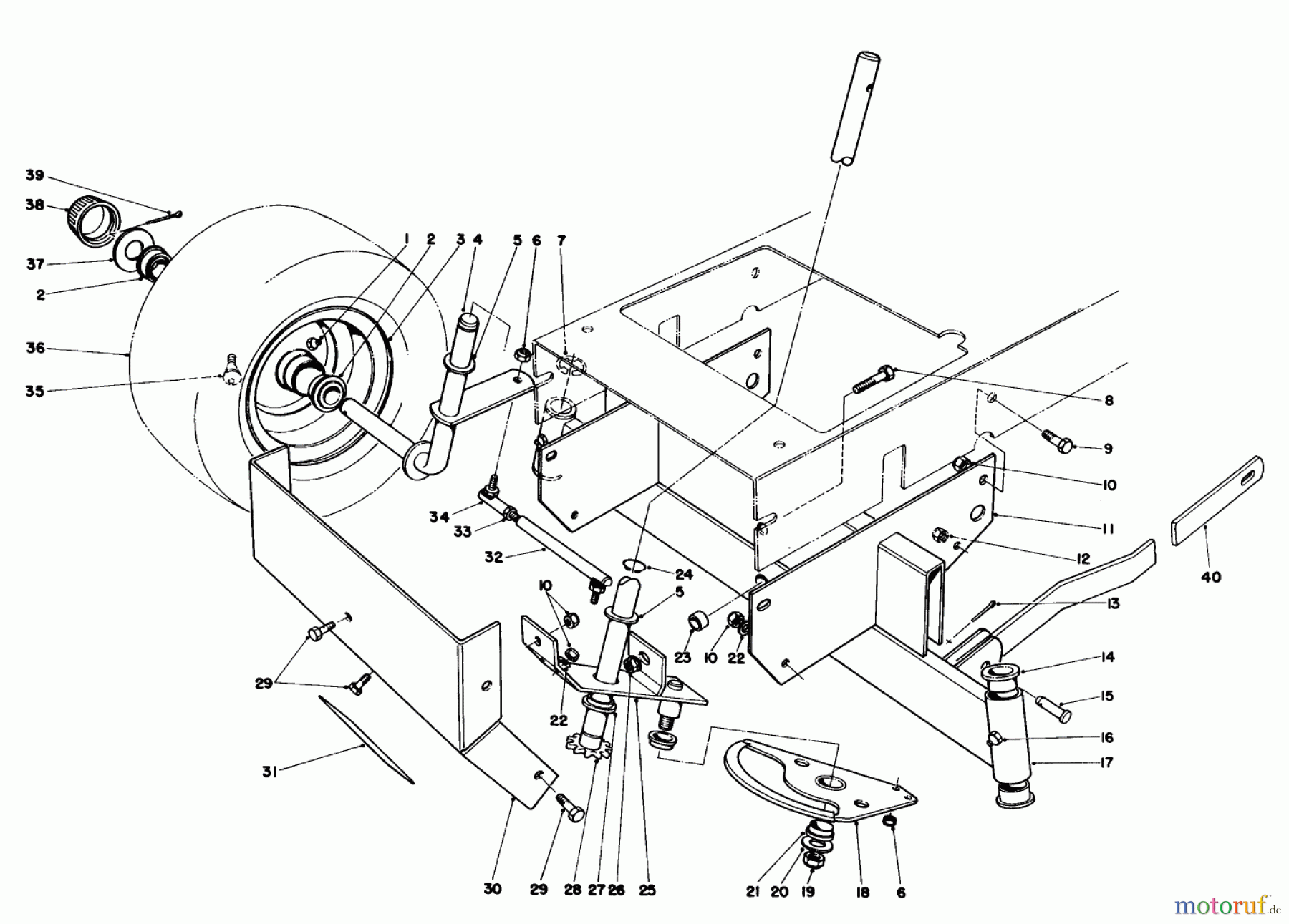 Toro Neu Mowers, Rear-Engine Rider 56145 (8-32) - Toro 8-32 Rear Engine Rider, 1984 (4000001-4999999) FRONT AXLE ASSEMBLY