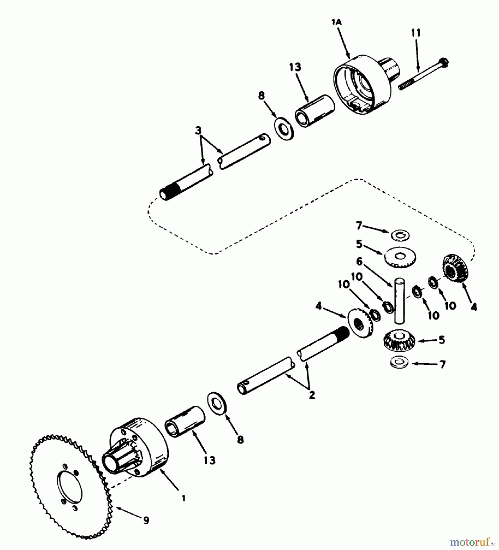 Toro Neu Mowers, Rear-Engine Rider 56150 (8-32) - Toro 8-32 Professional Rear Engine Rider, 1987 (7000001-7999999) DIFFERENTIAL MODEL 100-050A