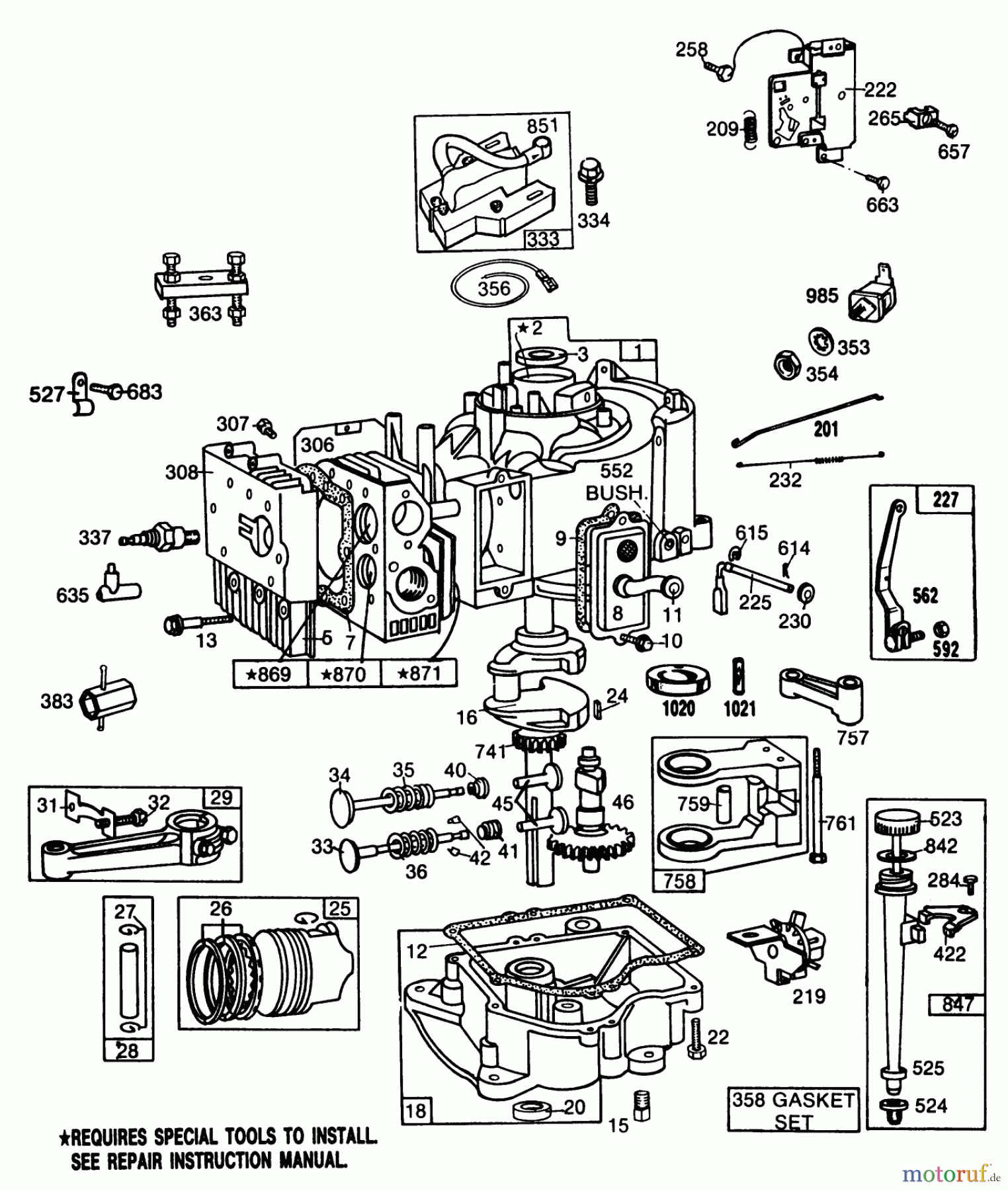 Toro Neu Mowers, Rear-Engine Rider 56150 (8-32) - Toro 8-32 Professional Rear Engine Rider, 1987 (7000001-7999999) ENGINE BRIGGS & STRATTON MODEL NO. 253707-0195-01 11 H.P. REAR ENGINE RIDER ELECTRIC MODEL 56170