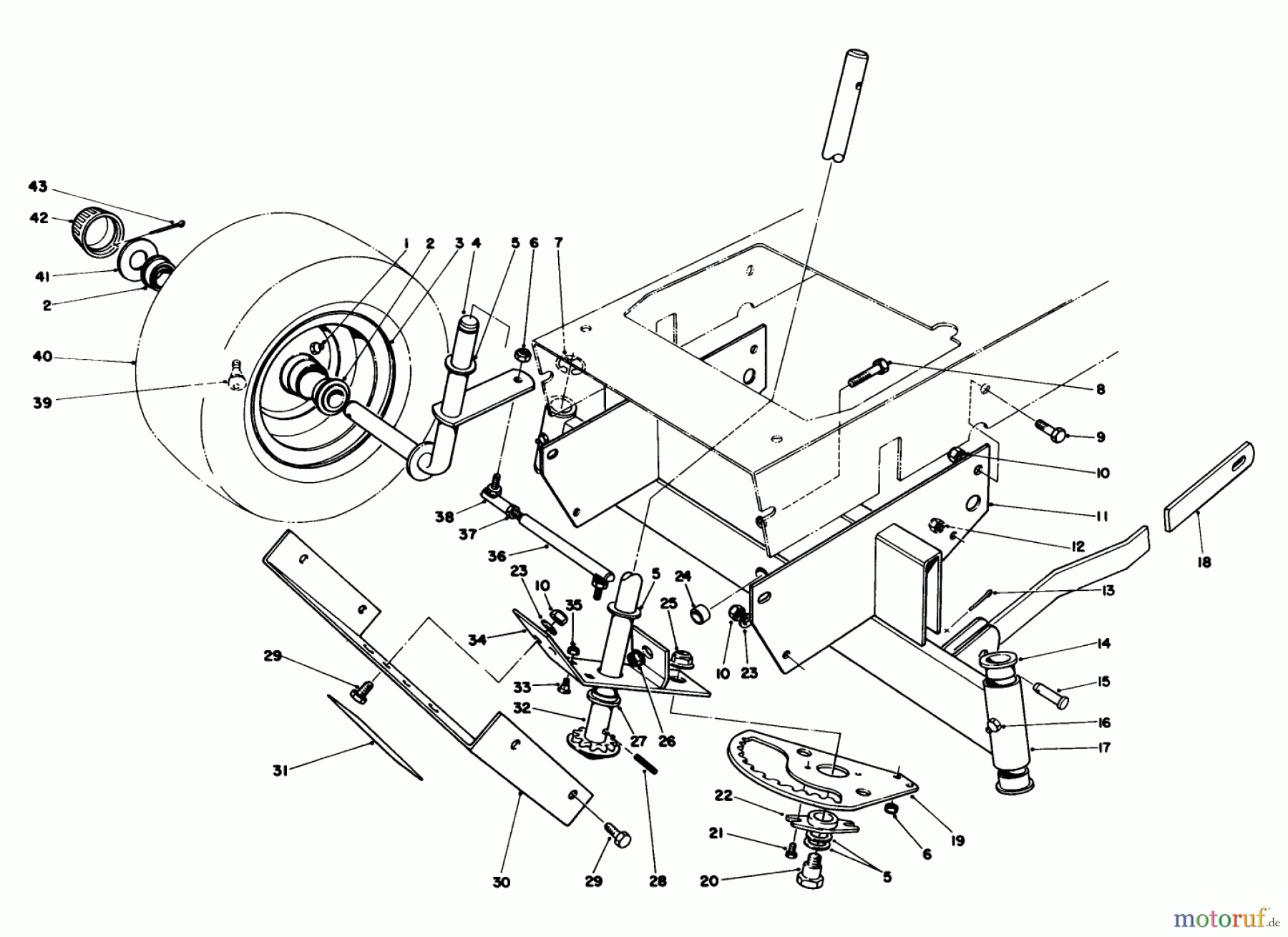 Toro Neu Mowers, Rear-Engine Rider 56170 (11-32) - Toro 11-32 Professional, 1986 (6000001-6999999) FRONT AXLE ASSEMBLY