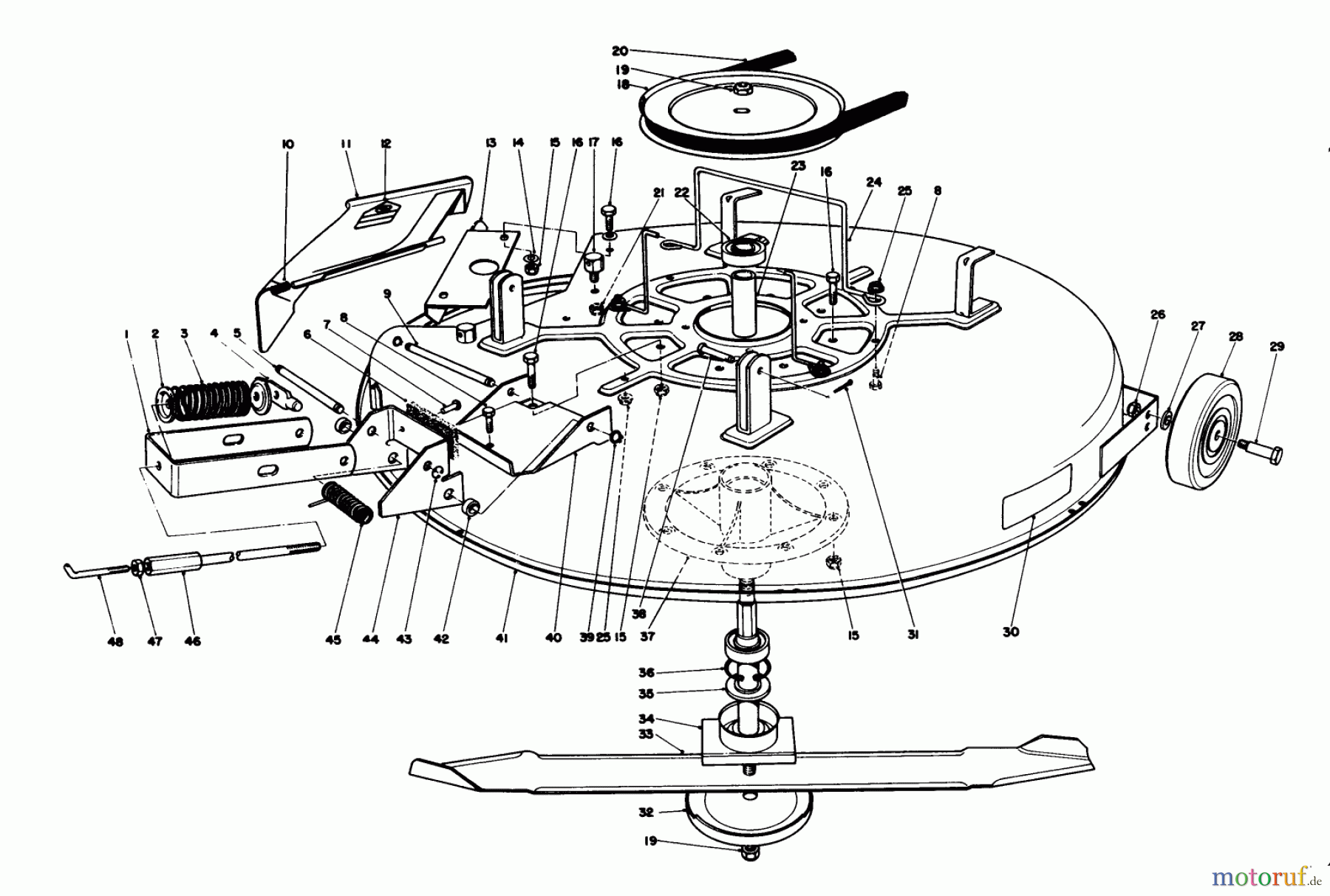 Toro Neu Mowers, Rear-Engine Rider 56150 (8-32) - Toro 8-32 Professional Rider, 1988 (8000001-8999999) MOWER ASSEMBLY