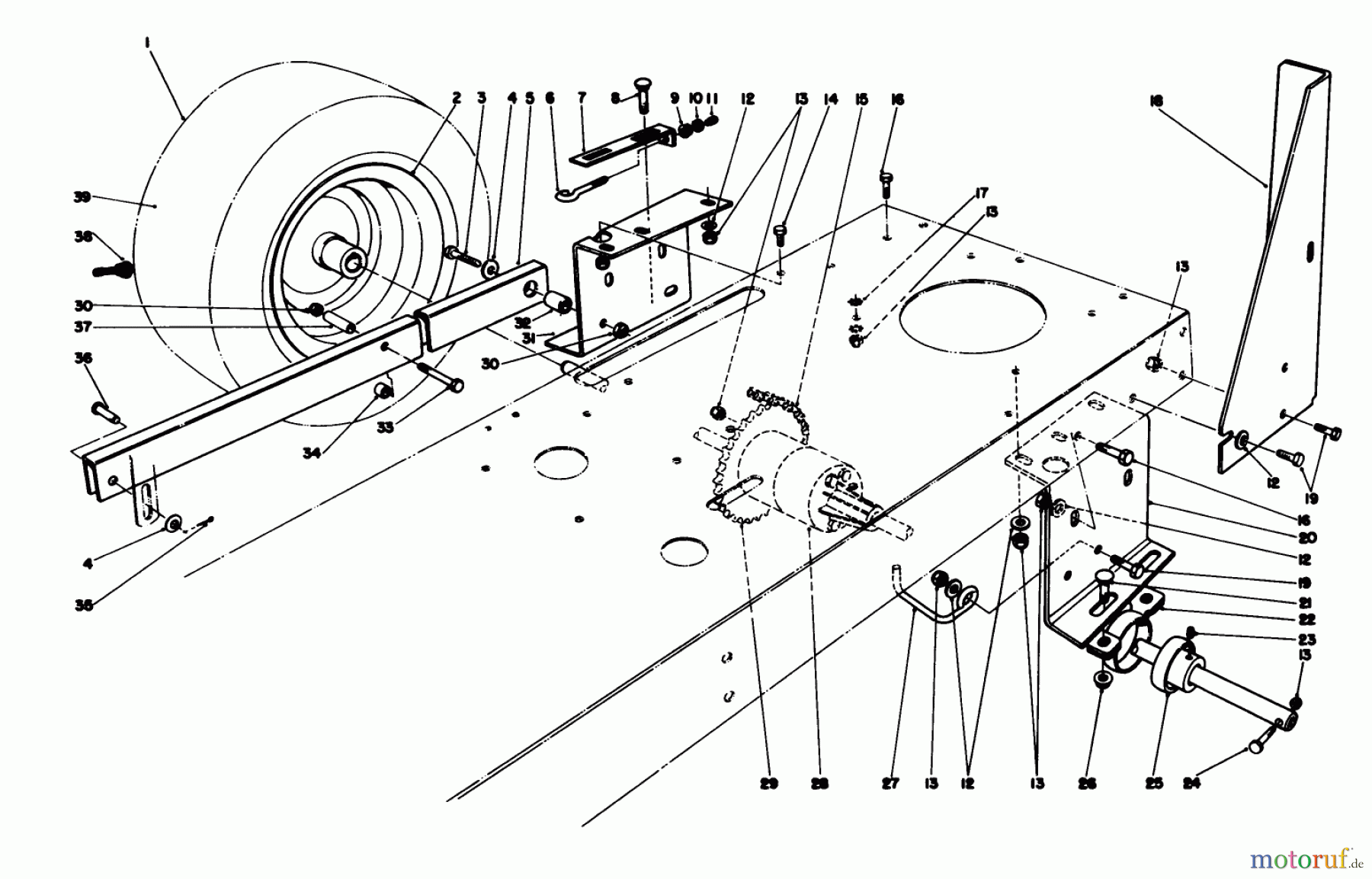 Toro Neu Mowers, Rear-Engine Rider 56150 (8-32) - Toro 8-32 Professional Rider, 1988 (8000001-8999999) REAR AXLE ASSEMBLY