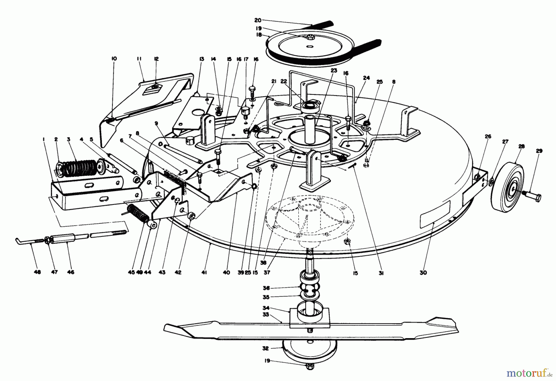 Toro Neu Mowers, Rear-Engine Rider 56175 (12-32) - Toro 12-32 Rear Engine Rider, 1989 (9000001-9999999) MOWER ASSEMBLY