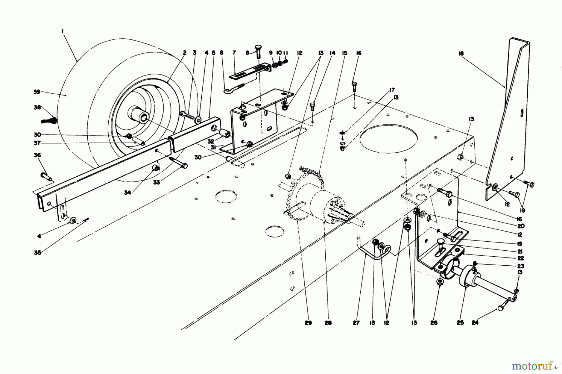 Toro Neu Mowers, Rear-Engine Rider 56175 (12-32) - Toro 12-32 Rear Engine Rider, 1989 (9000001-9999999) REAR AXLE ASSEMBLY