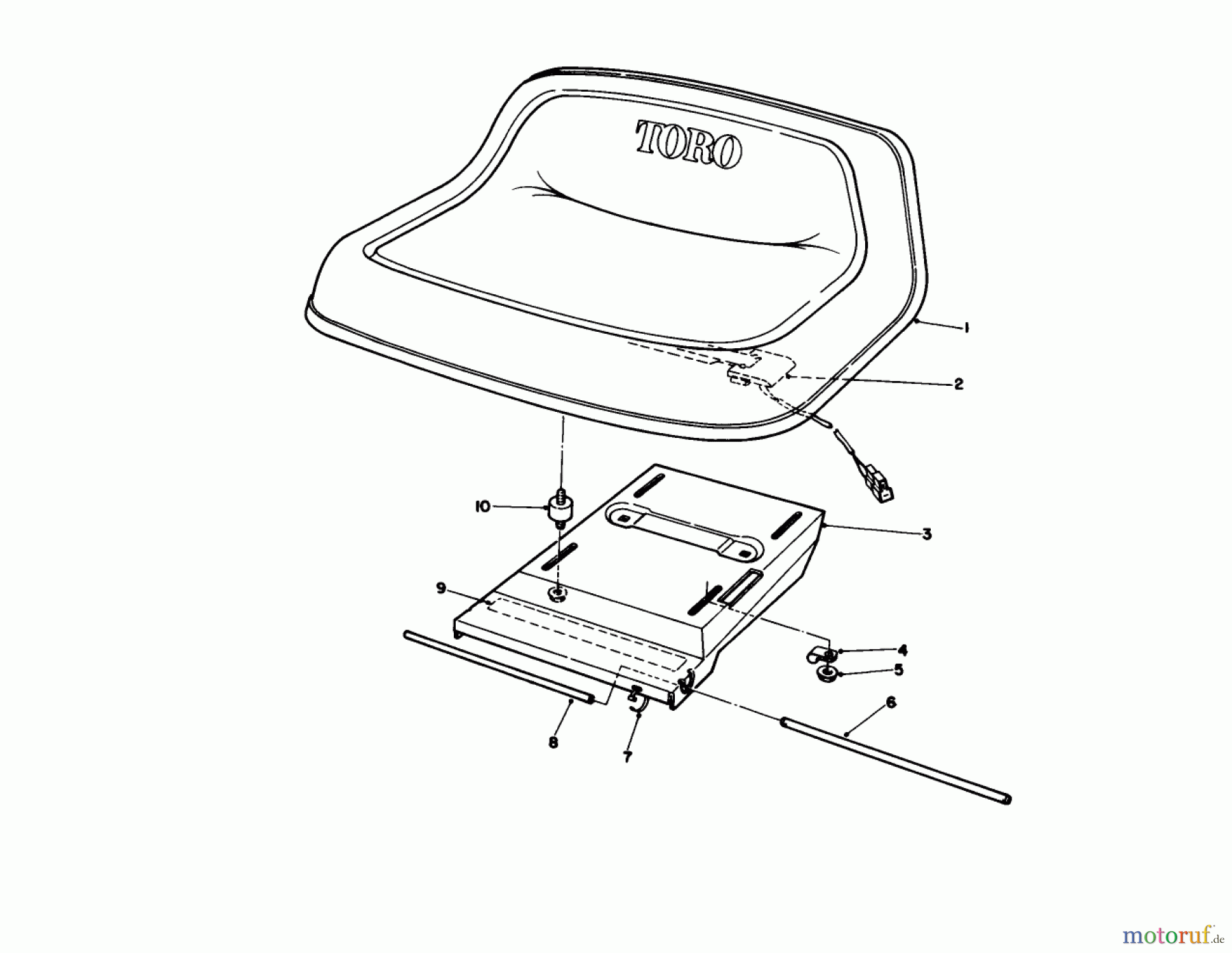  Toro Neu Mowers, Rear-Engine Rider 56175 (12-32) - Toro 12-32 Rear Engine Rider, 1989 (9000001-9999999) SEAT ASSEMBLY