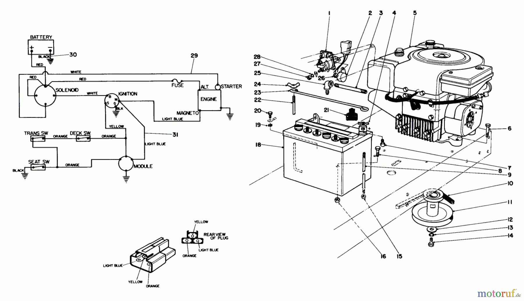  Toro Neu Mowers, Rear-Engine Rider 56155 (11-32) - Toro 11-32 Rear Engine Rider, 1983 (3000001-3999999) ENGINE ASSEMBLY