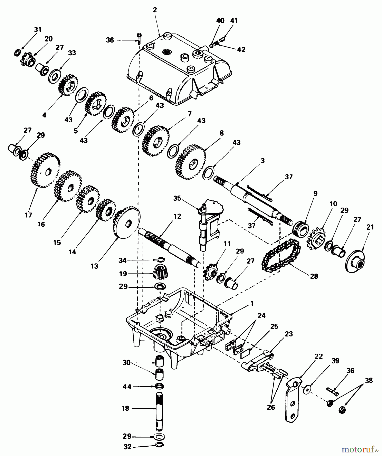 Toro Neu Mowers, Rear-Engine Rider 56155 (11-32) - Toro 11-32 Rear Engine Rider, 1983 (3000001-3999999) TRANSMISSION MODEL 770
