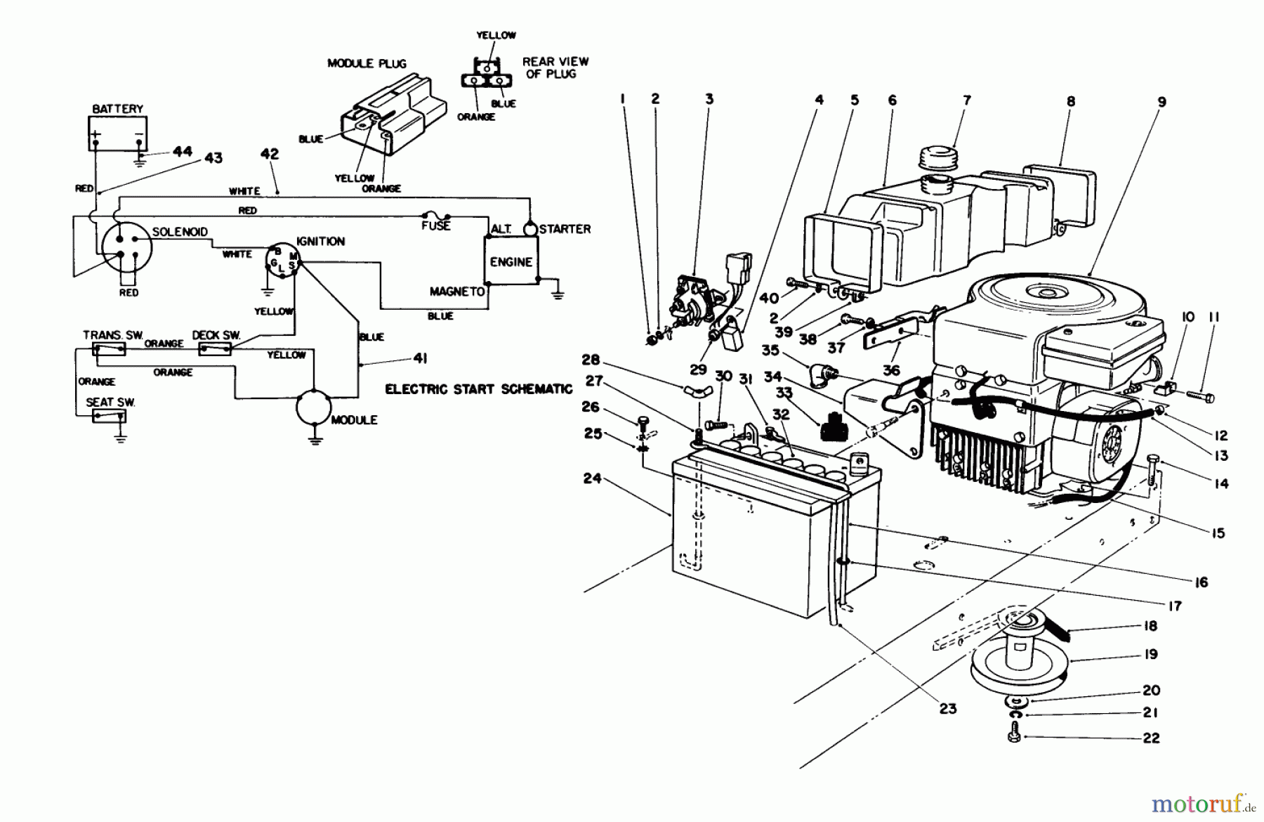 Toro Neu Mowers, Rear-Engine Rider 56155 (11-32) - Toro 11-32 Rear Engine Rider, 1986 (6000001-6999999) ENGINE ASSEMBLY