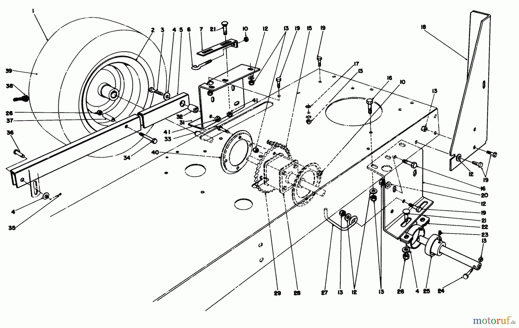 Toro Neu Mowers, Rear-Engine Rider 56177 (12-32) - Toro 12-32 Rear Engine Rider, 1992 (2000001-2999999) REAR AXLE ASSEMBLY