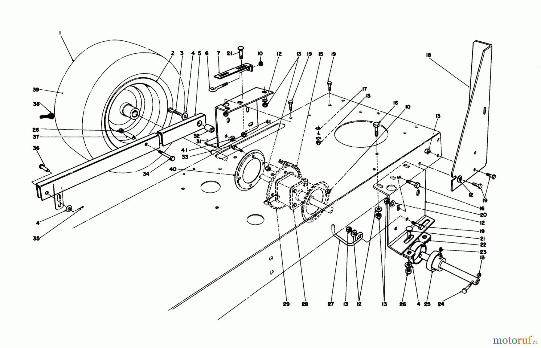Toro Neu Mowers, Rear-Engine Rider 56195 (12-32) - Toro 12-32 Rear Engine Rider, 1991 (1000001-1999999) REAR AXLE ASSEMBLY
