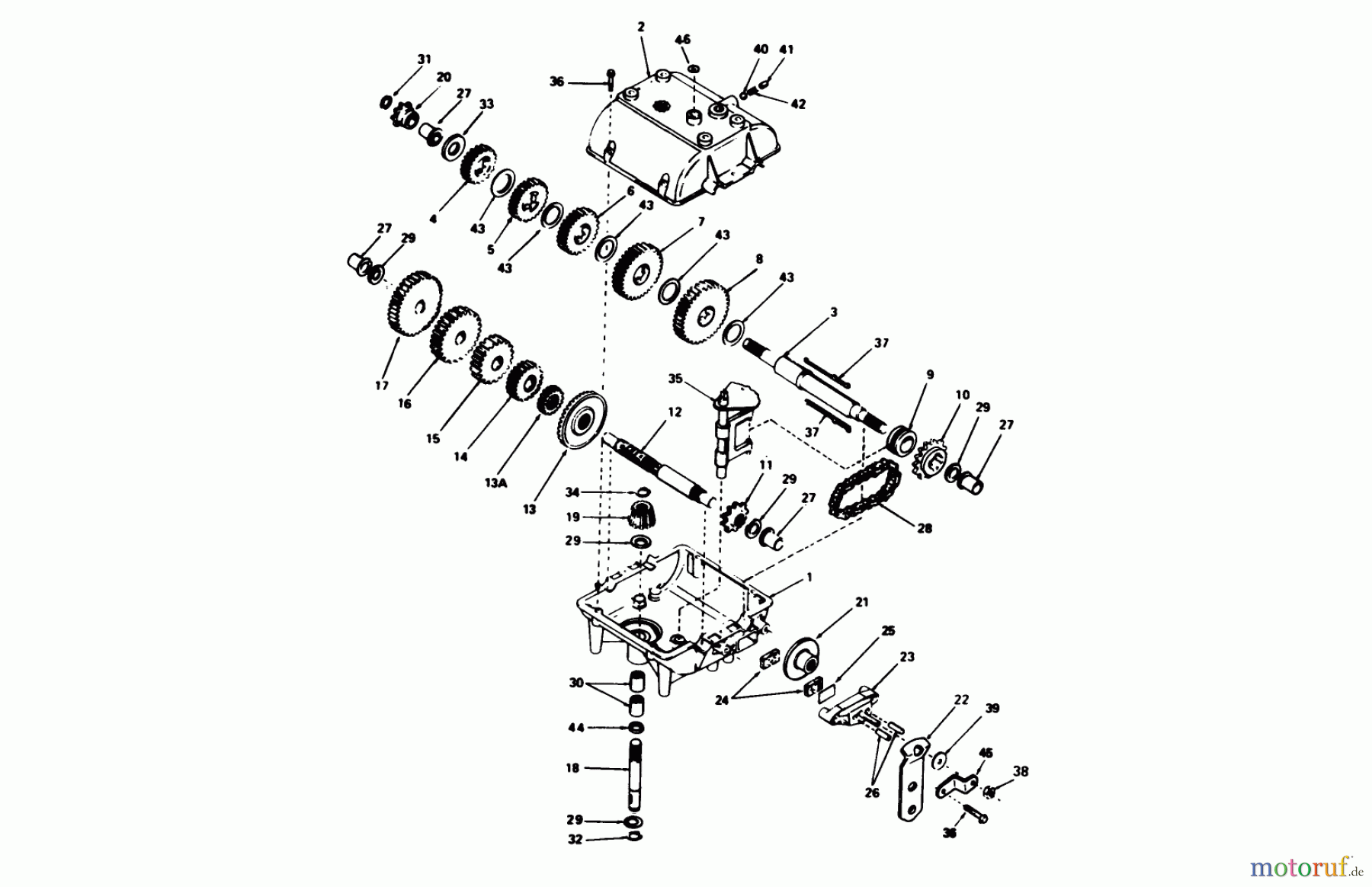 Toro Neu Mowers, Rear-Engine Rider 56195 (12-32) - Toro 12-32 Rear Engine Rider, 1991 (1000001-1999999) TRANSMISSION PEERLESS MODEL 770A