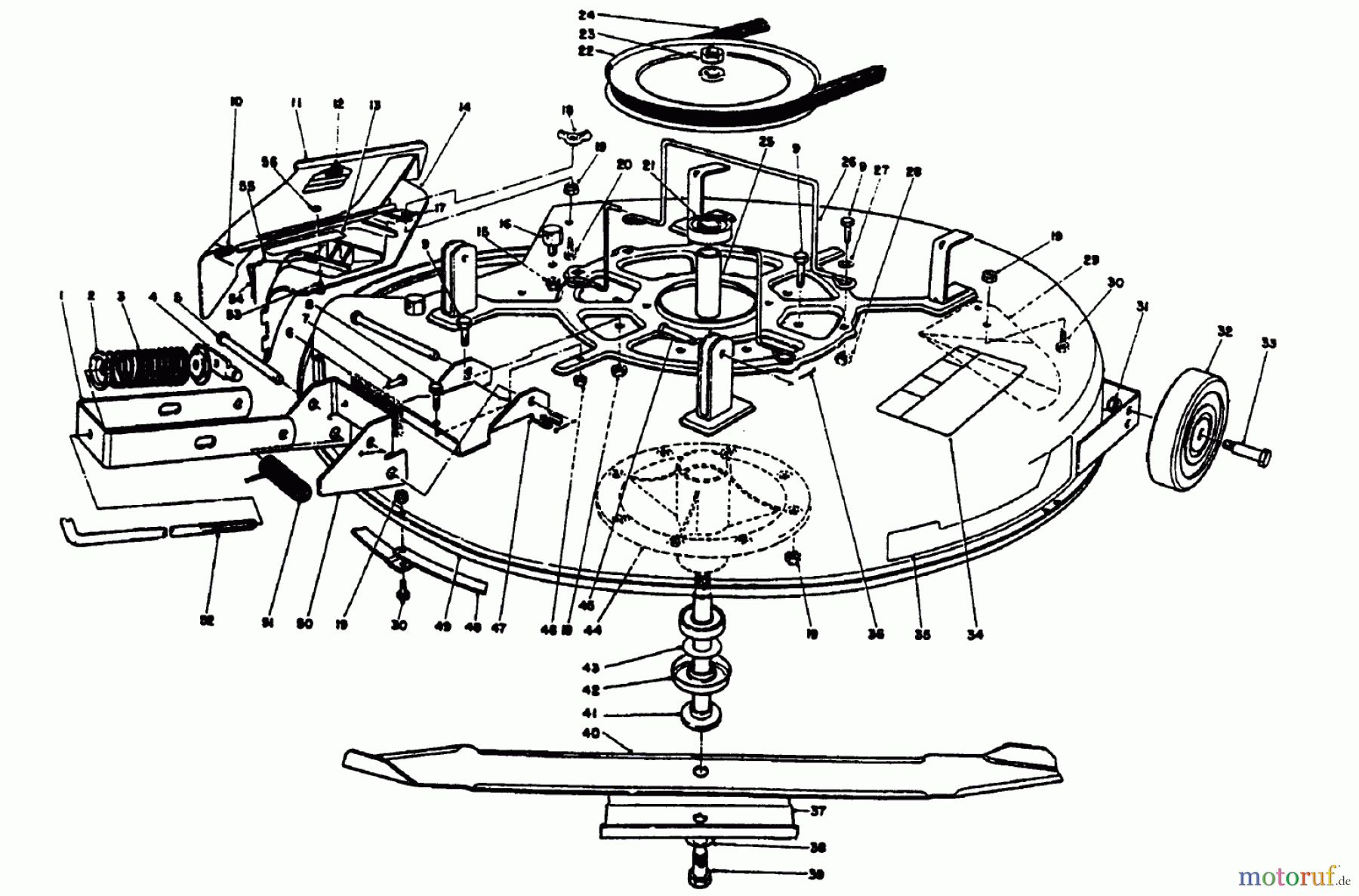 Toro Neu Mowers, Rear-Engine Rider 56185 (8-32) - Toro 8-32 Rear Engine Rider, 1992 (2000001-2999999) MOWER ASSEMBLY-RECYCLER