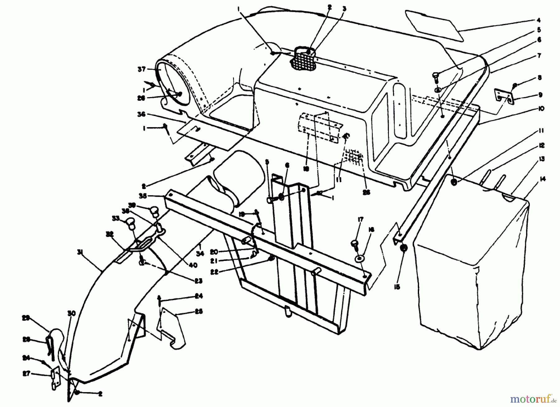 Toro Neu Mowers, Rear-Engine Rider 56185 (8-32) - Toro 8-32 Rear Engine Rider, 1992 (2000001-2999999) TWIN BAGGER GRASS CATCHER MODEL 59184 (OPT.)