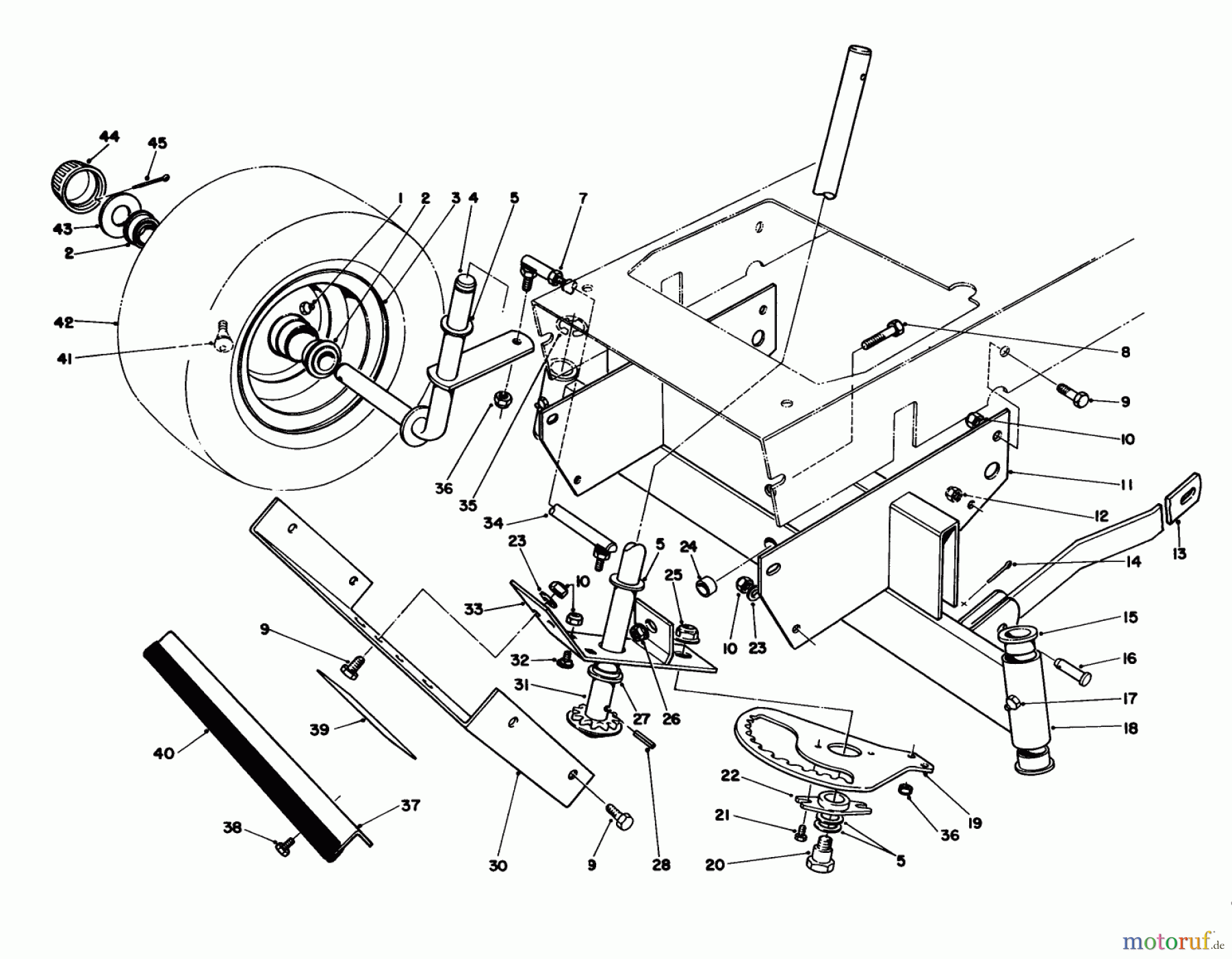 Toro Neu Mowers, Rear-Engine Rider 56190 (10-32) - Toro 10-32 Recycler Rider, 1991 (1000001-1999999) FRONT AXLE ASSEMBLY