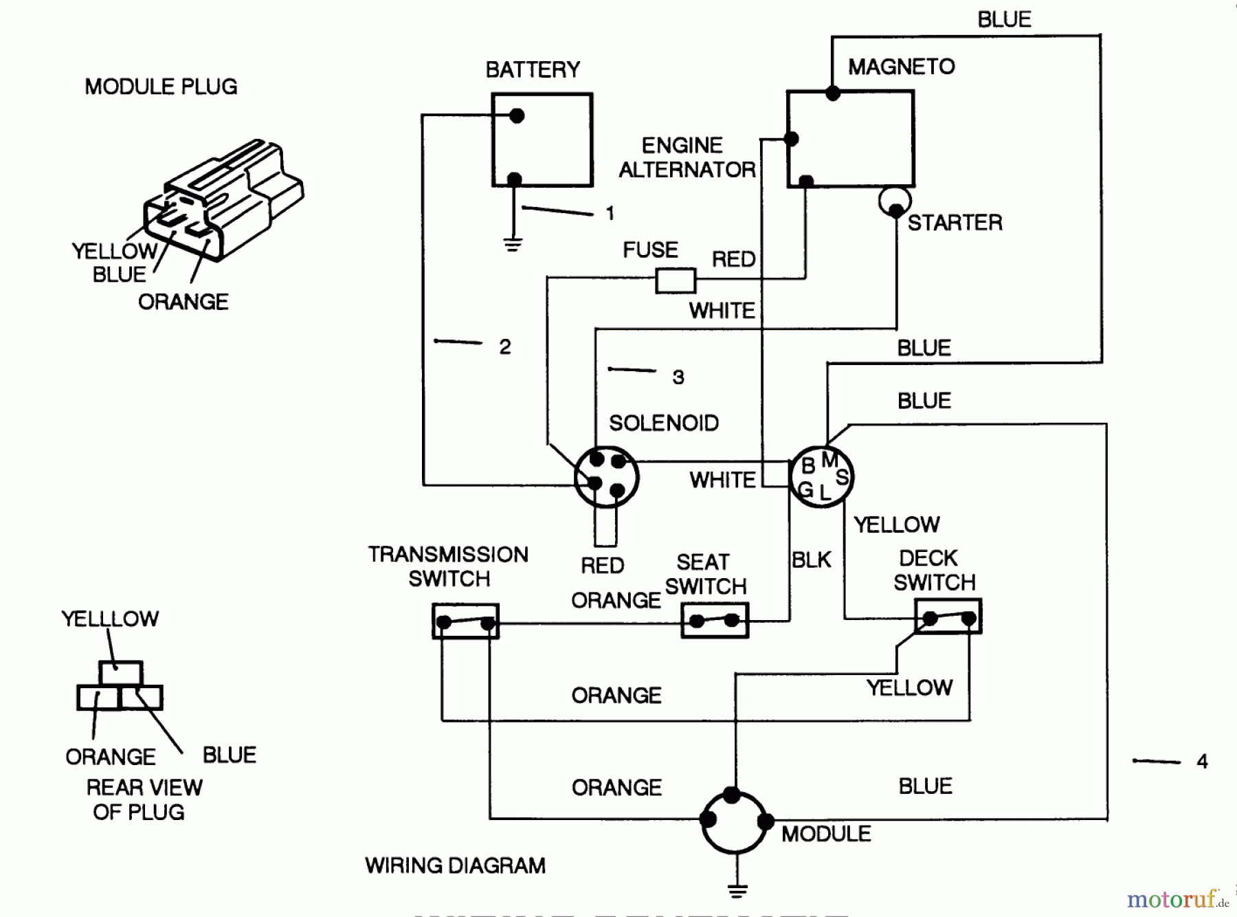 Toro Neu Mowers, Rear-Engine Rider 56190 (10-32) - Toro 10-32 Recycler Rider, 1992 (2000001-2999999) WIRING SCHEMATIC