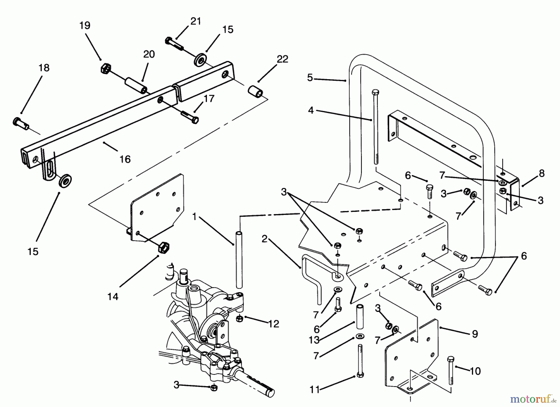 Toro Neu Mowers, Rear-Engine Rider 70140 (12-32) - Toro 12-32 Rear Engine Rider, 1993 (3900001-3999999) STAND BAR ASSEMBLY
