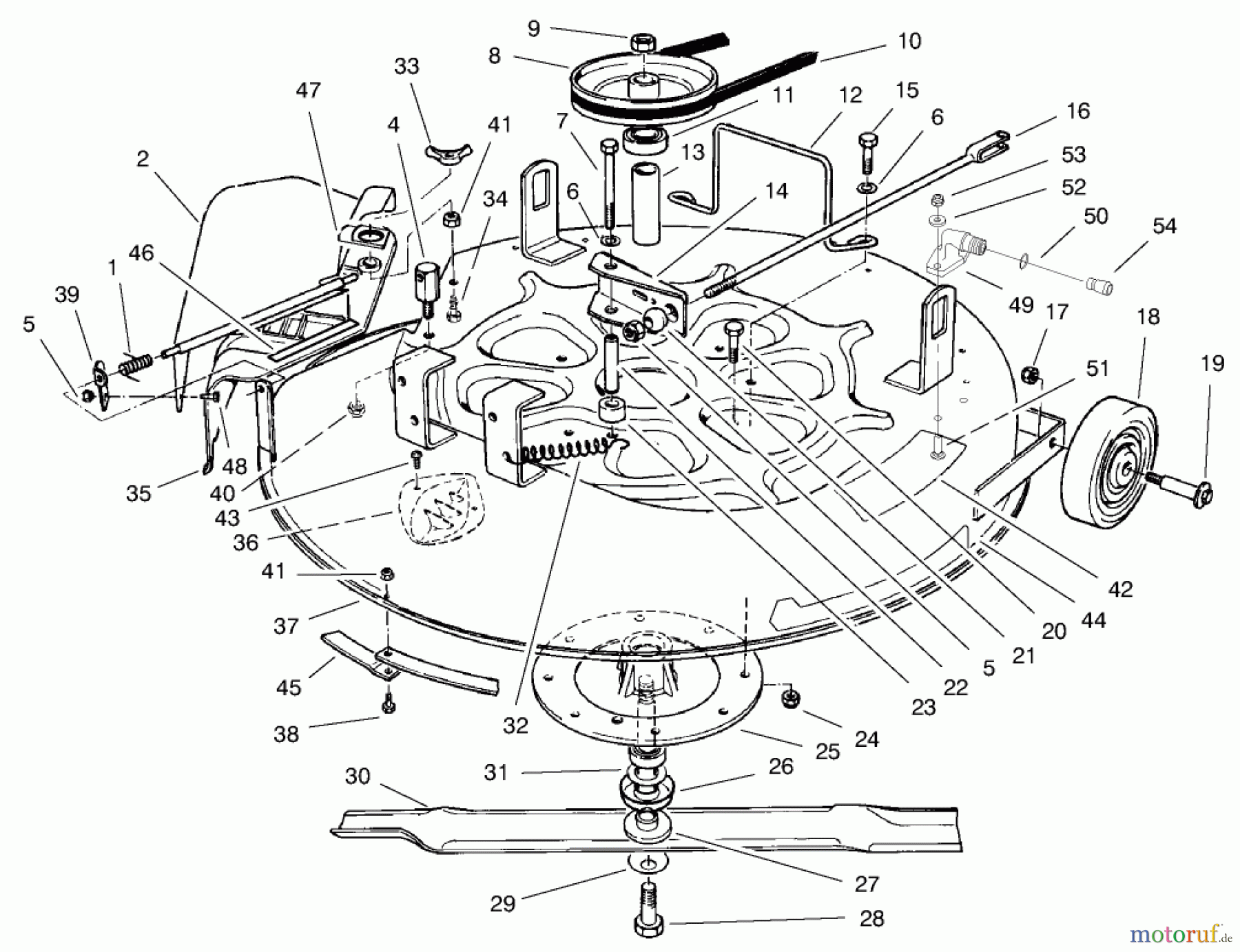 Toro Neu Mowers, Rear-Engine Rider 70044 (8-25) - Toro 8-25 Rear Engine Rider, 2000 (200000001-200999999) CUTTING UNIT ASSEMBLY