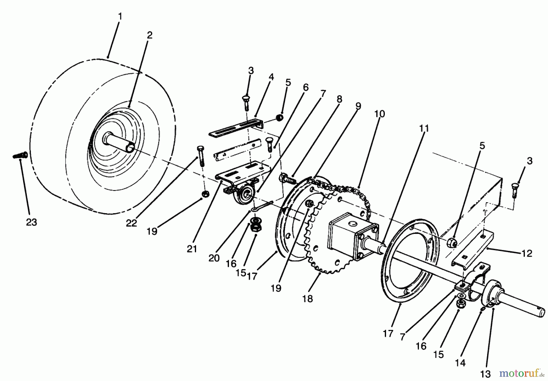 Toro Neu Mowers, Rear-Engine Rider 70060 (8-25) - Toro 8-25 Rear Engine Rider, 1994 (49000001-49999999) REAR AXLE ASSEMBLY