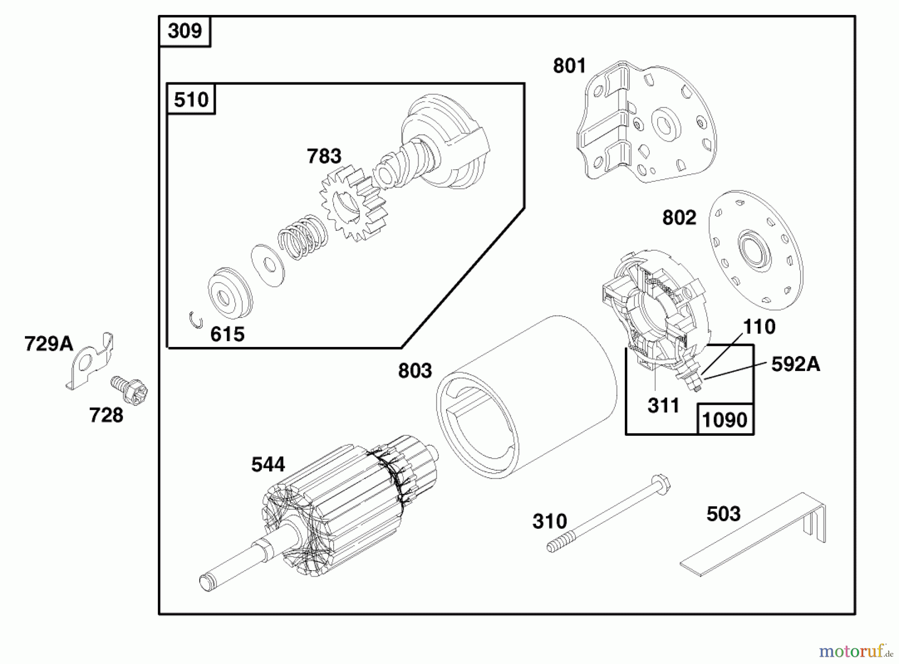 Toro Neu Mowers, Rear-Engine Rider 70060 (8-25) - Toro 8-25 Rear Engine Rider, 1998 (89000001-89999999) ENGINE BRIGGS & STRATTON MODEL 195707-0421-EL