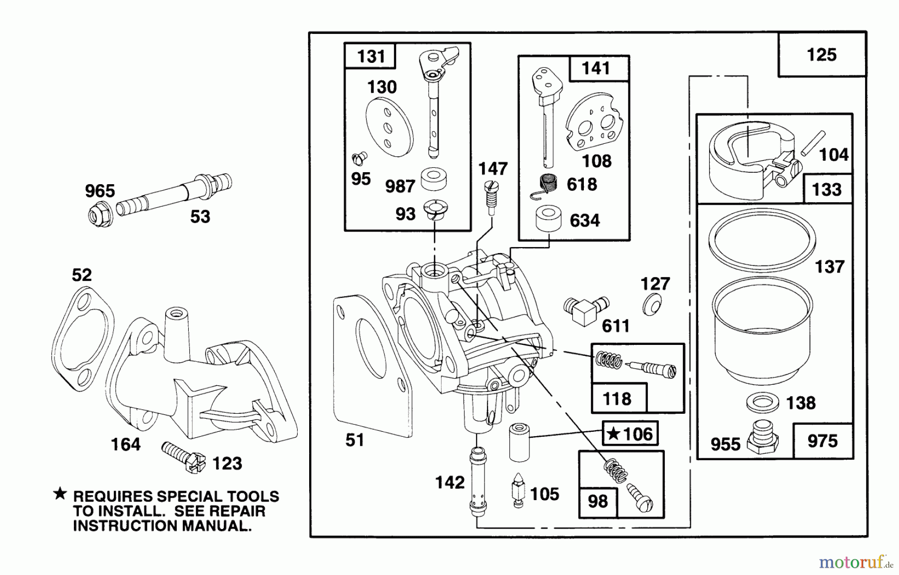 Toro Neu Mowers, Rear-Engine Rider 70120 (12-32) - Toro 12-32 Recycler Rider, 1995 (5900001-5999999) ENGINE BRIGGS & STRATTON MODEL 28B707-0126-01 #3